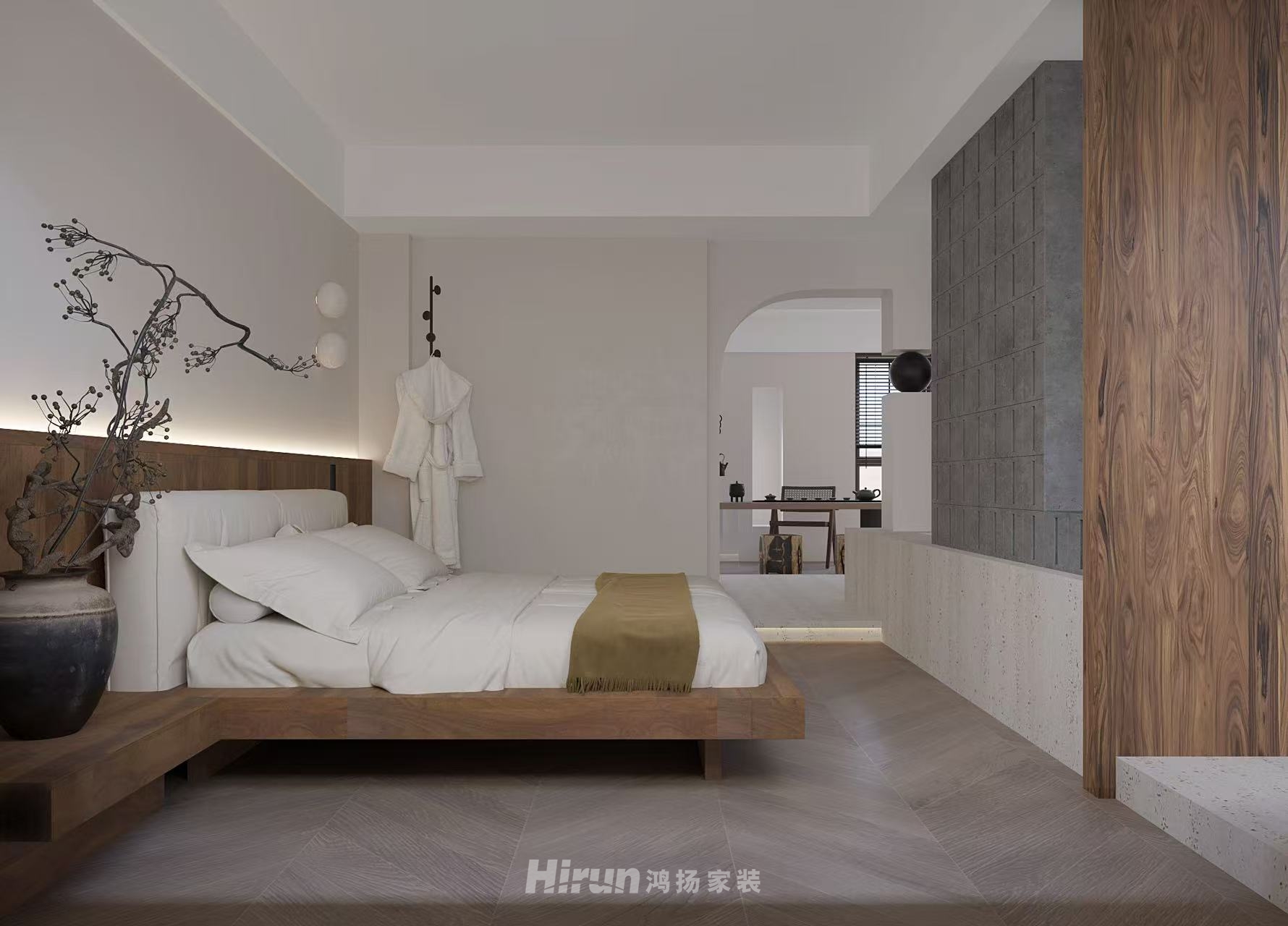 蓉國(guó)新坊120㎡極簡(jiǎn)詫寂三居室 裝修案例效果圖-9