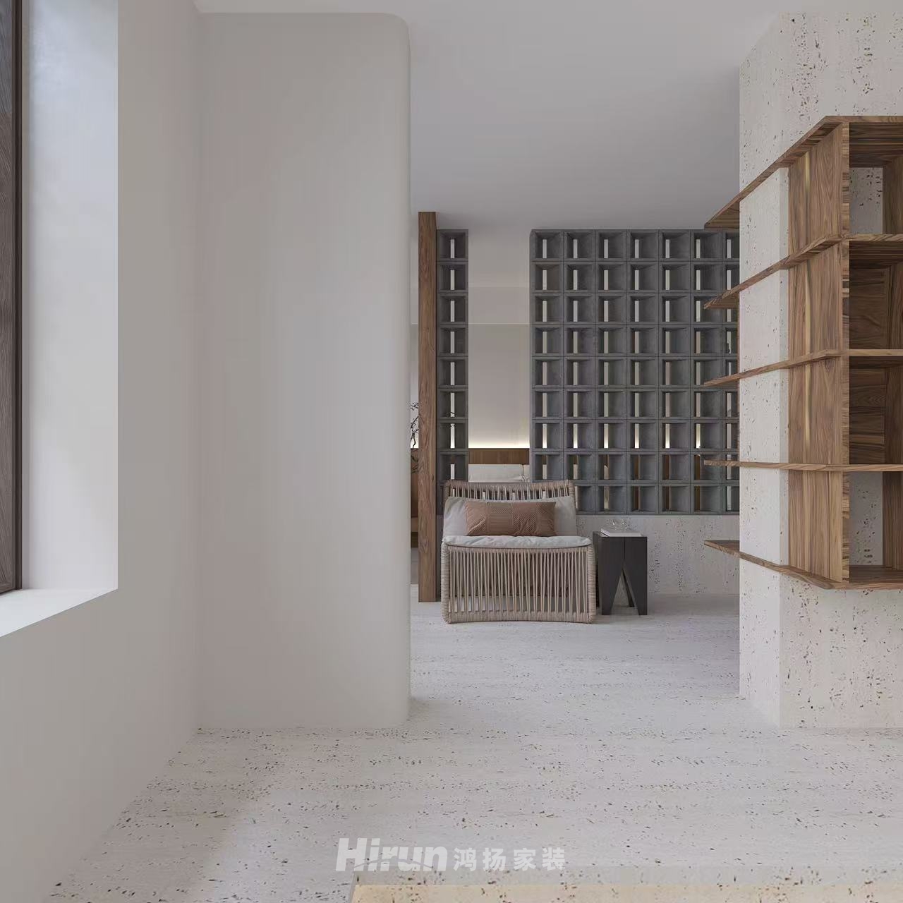 蓉國(guó)新坊120㎡極簡(jiǎn)詫寂三居室 裝修案例效果圖-7