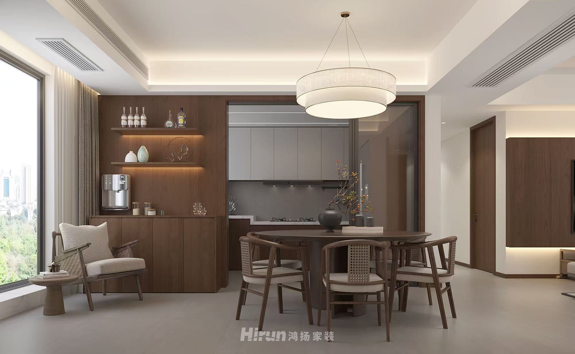 蓉國新賦170㎡意境東方四居室 裝修案例效果圖-4