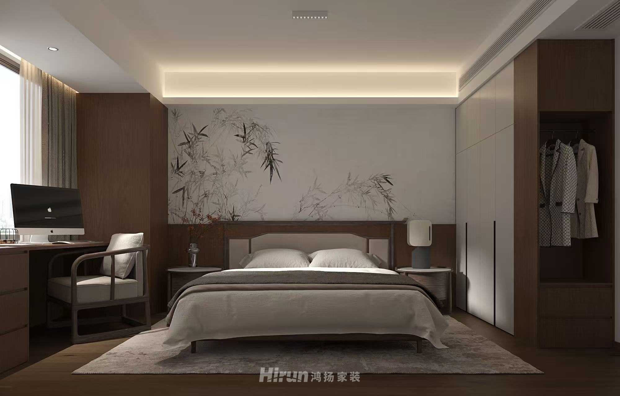 蓉國新賦170㎡意境東方四居室 裝修案例效果圖-2