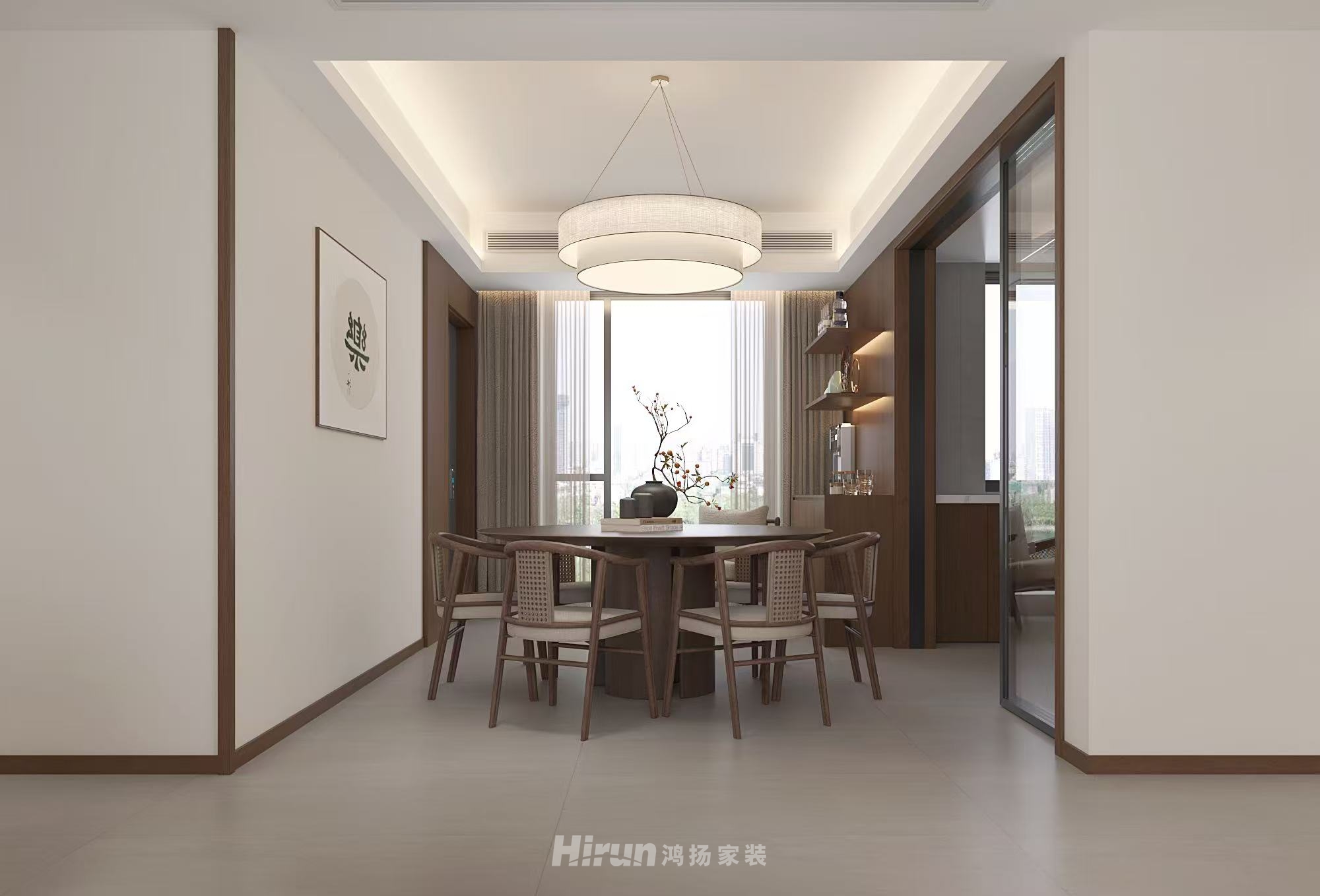 蓉國新賦170㎡意境東方四居室 裝修案例效果圖-5