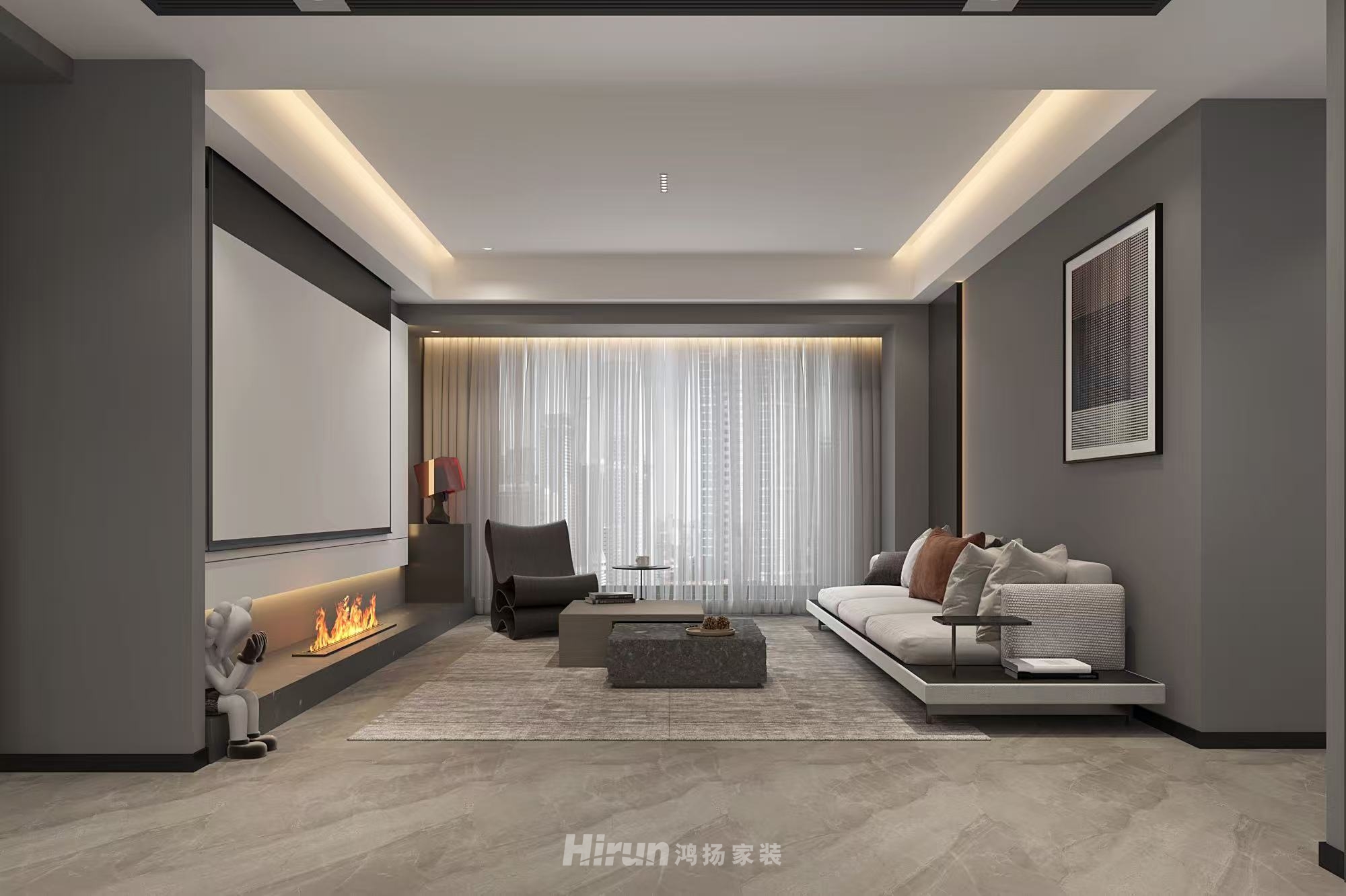 善建人家130㎡意境東方四居室 裝修案例效果圖-5