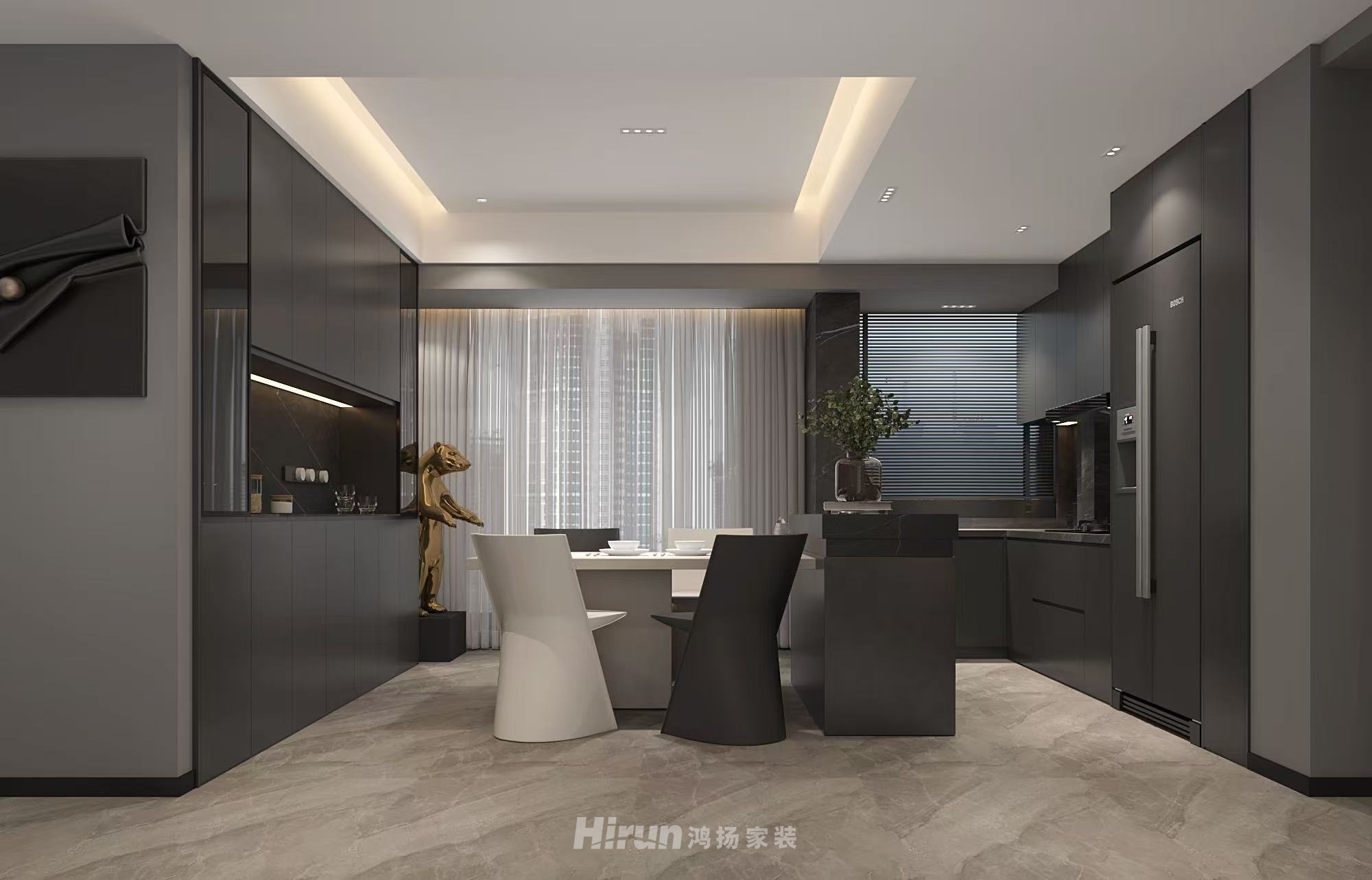 善建人家130㎡意境東方四居室 裝修案例效果圖-7