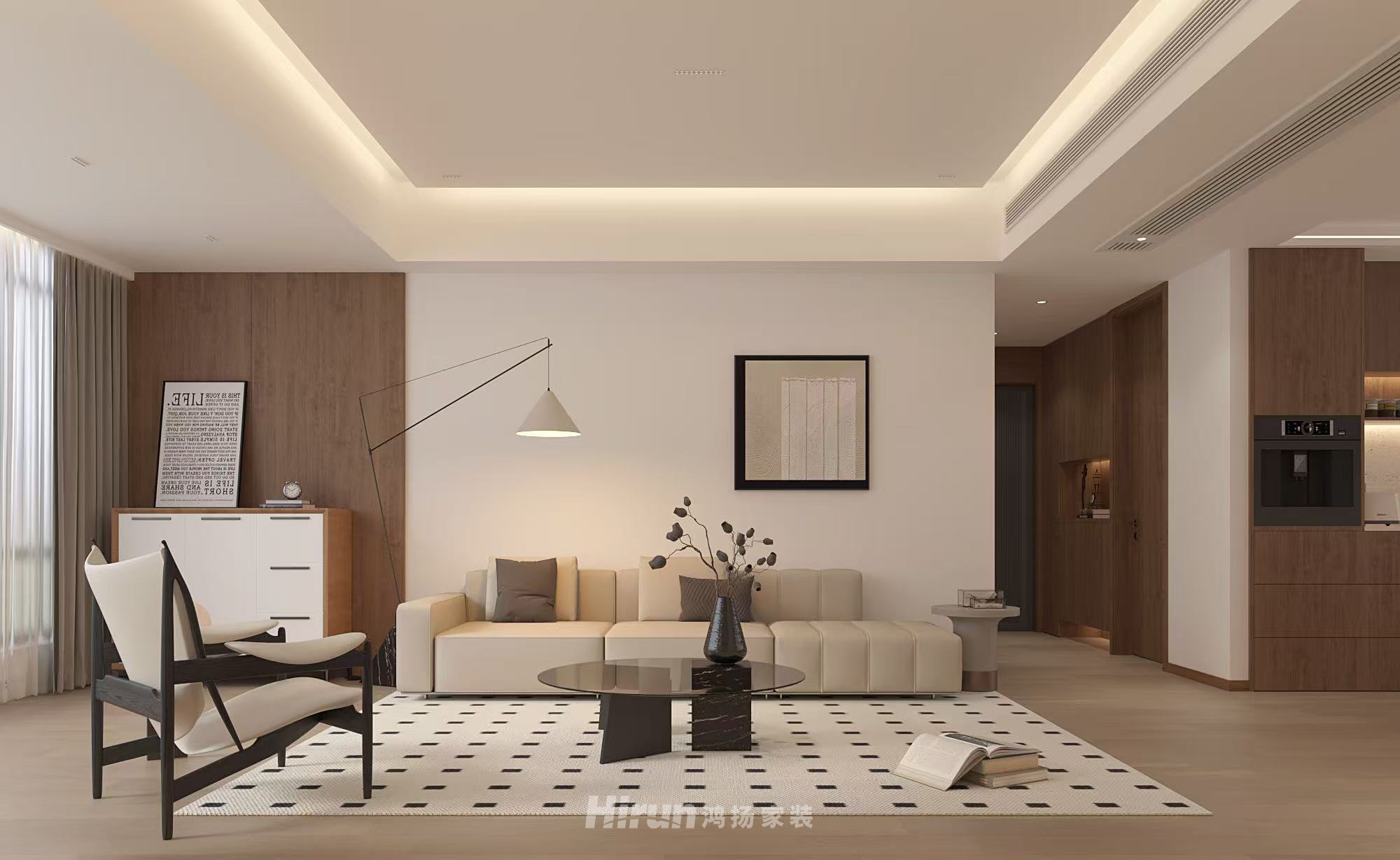 桃誠外灘120㎡復古風潮四居室 裝修案例效果圖-3