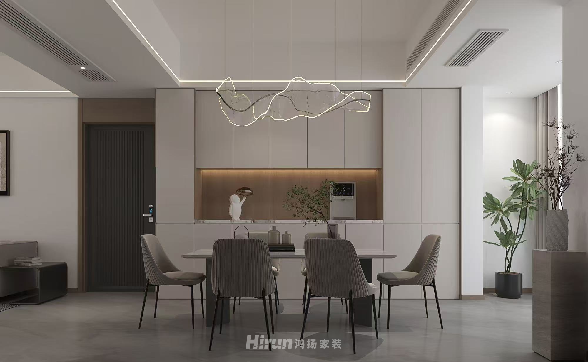 桃誠外灘140㎡雅致現代四居室 裝修案例效果圖-3