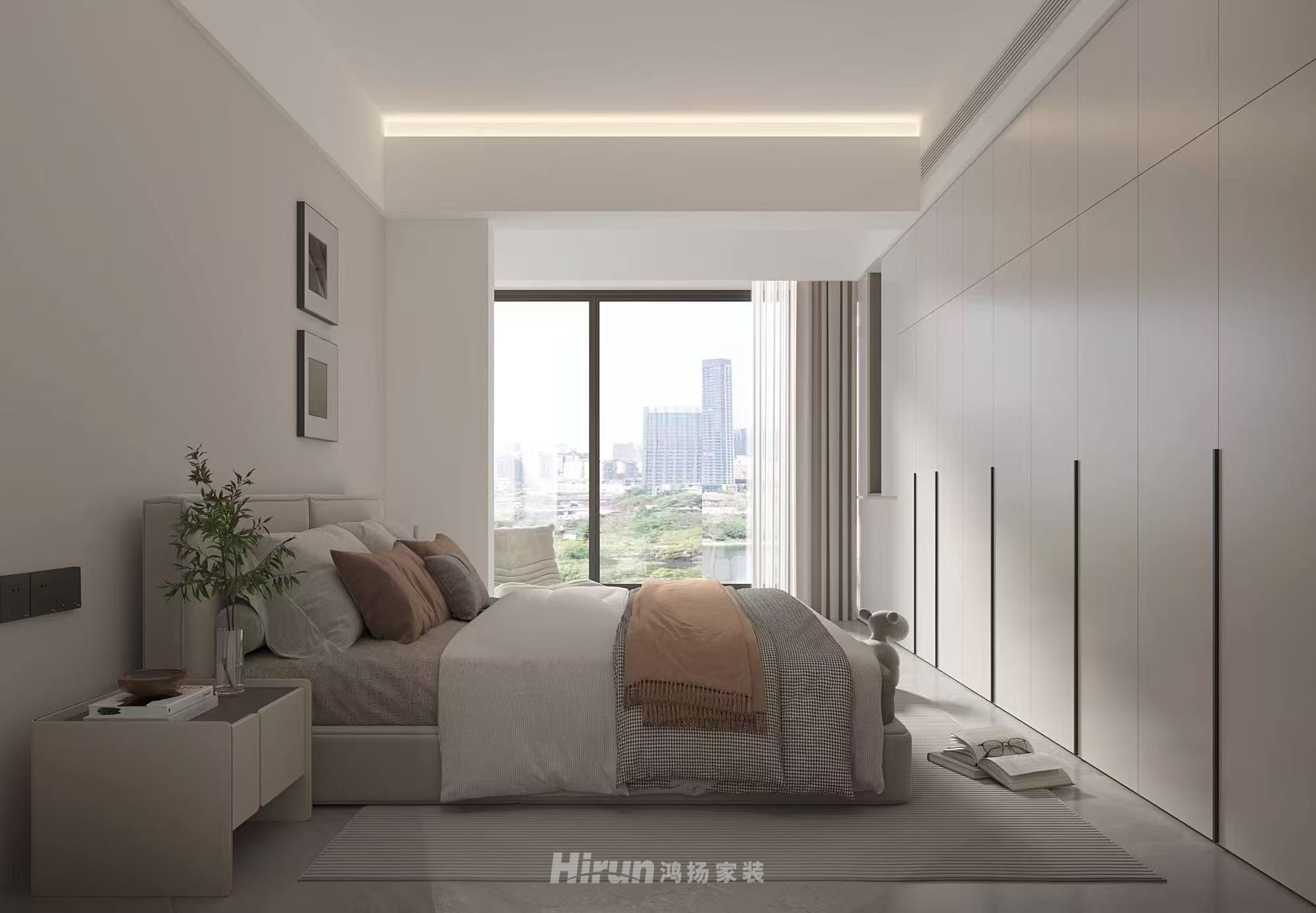 桃誠外灘140㎡雅致現代四居室 裝修案例效果圖-4