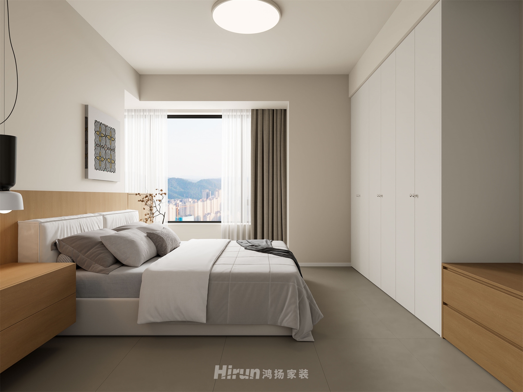 三一翡翠灣120㎡北歐之光三居室 裝修案例效果圖-1