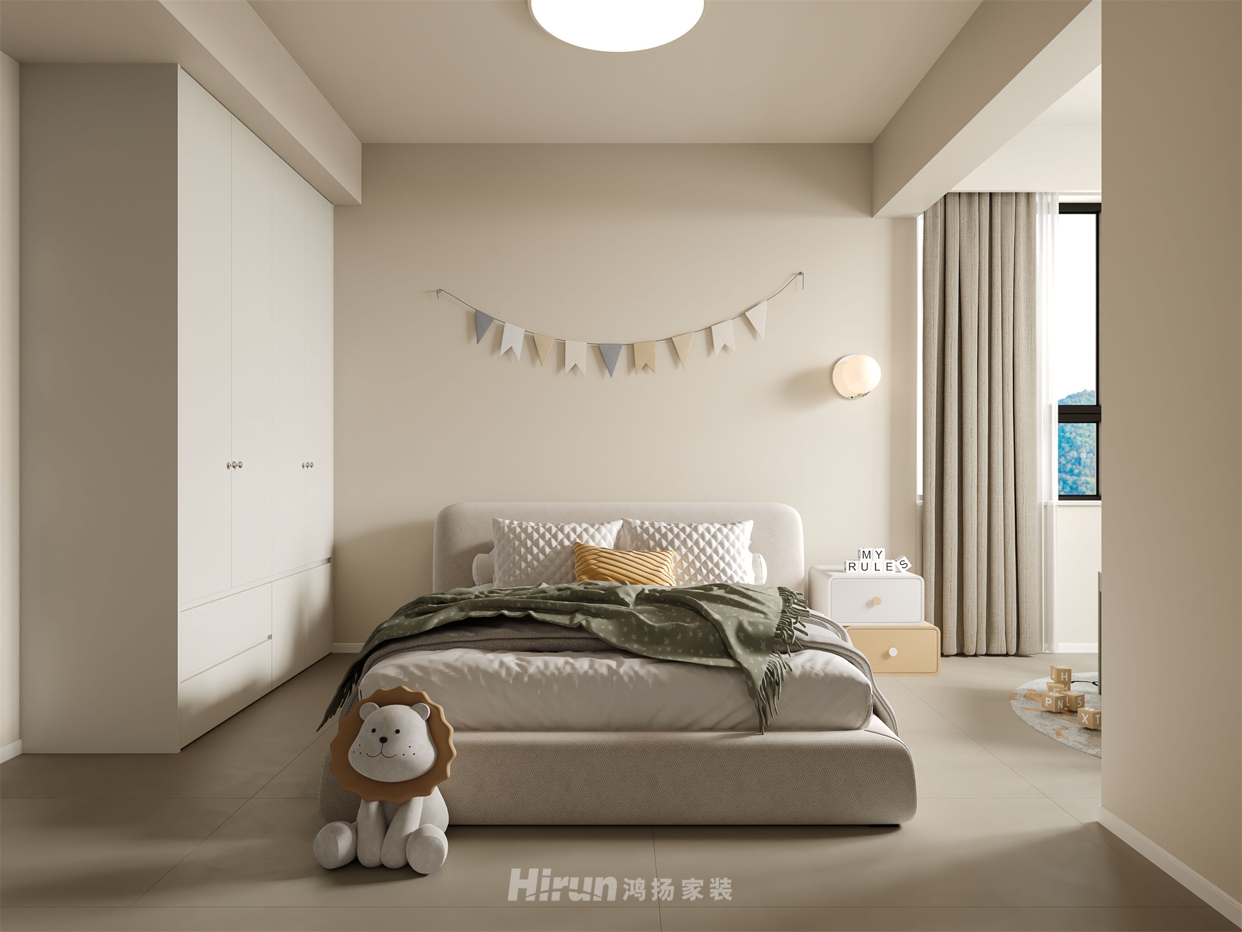 三一翡翠灣120㎡北歐之光三居室 裝修案例效果圖-6