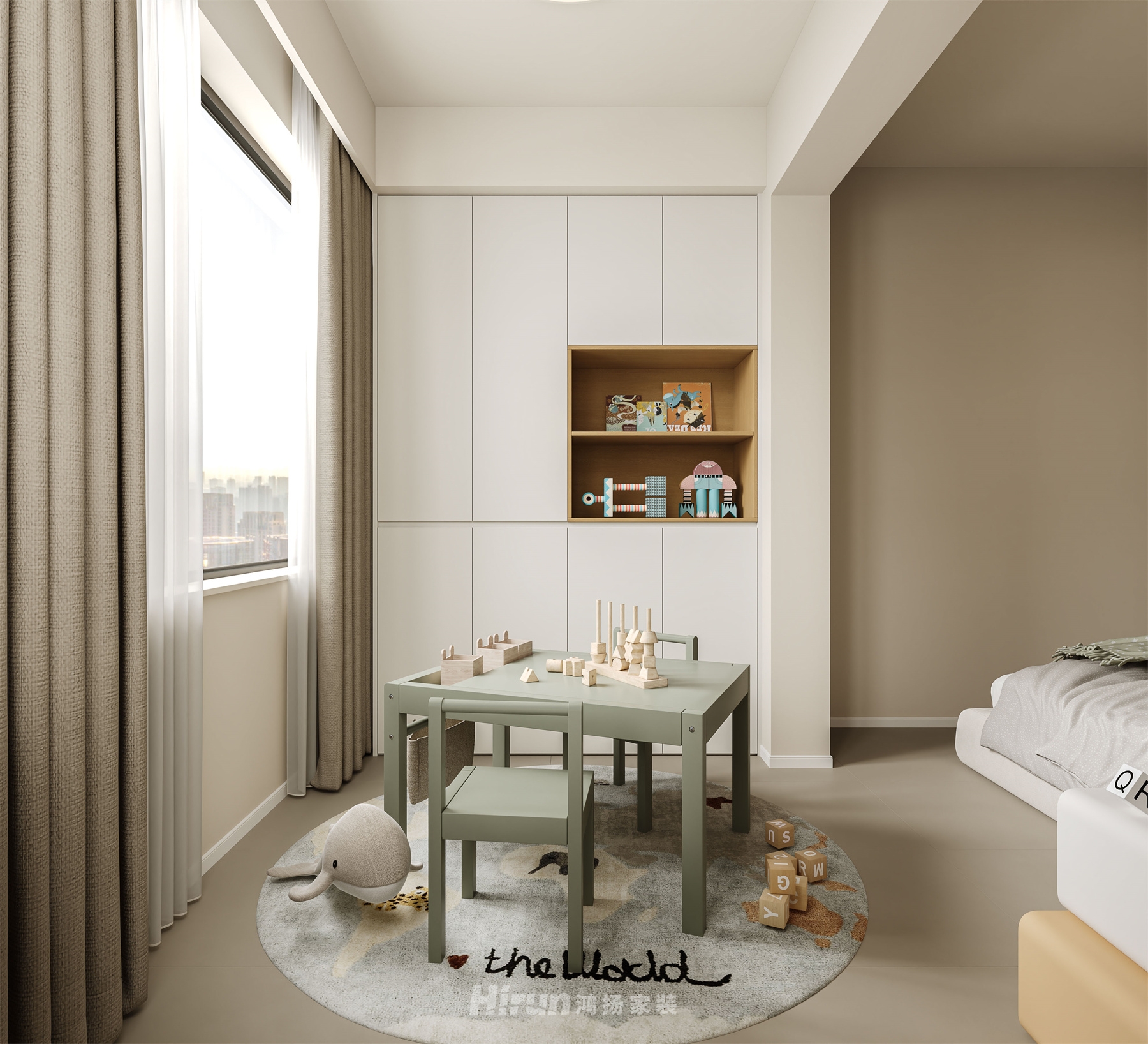 三一翡翠灣120㎡北歐之光三居室 裝修案例效果圖-8