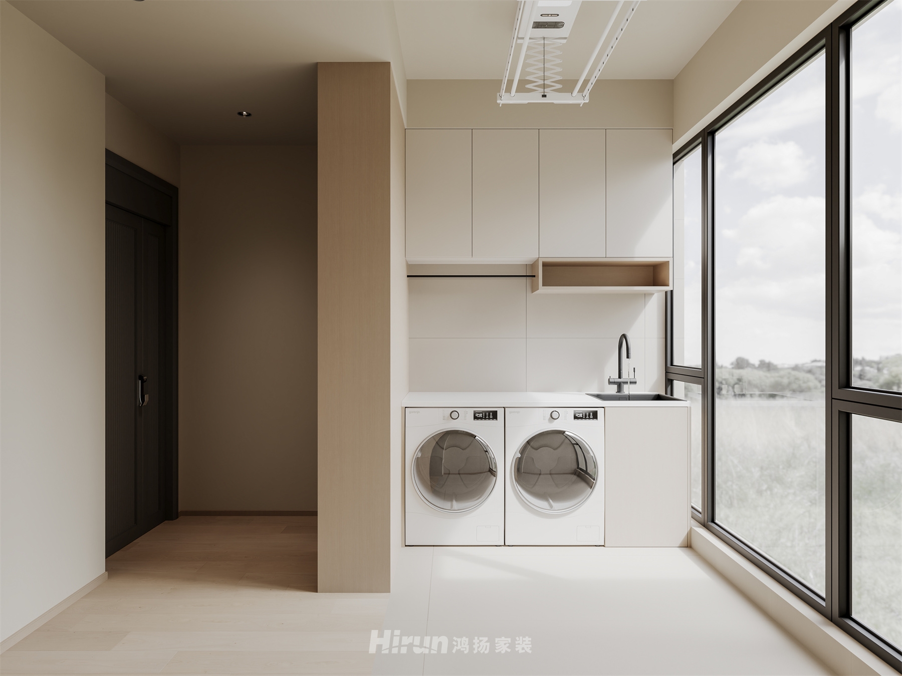 利民學府113㎡北歐之光三居室 裝修案例效果圖-1