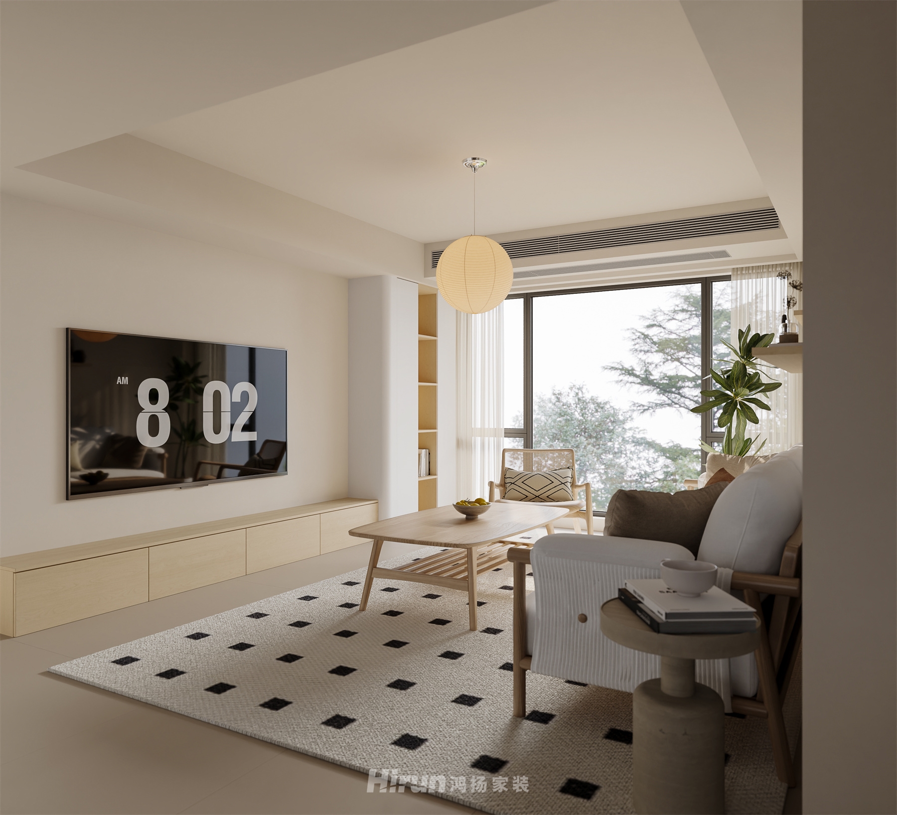 利民學府113㎡北歐之光三居室 裝修案例效果圖-5