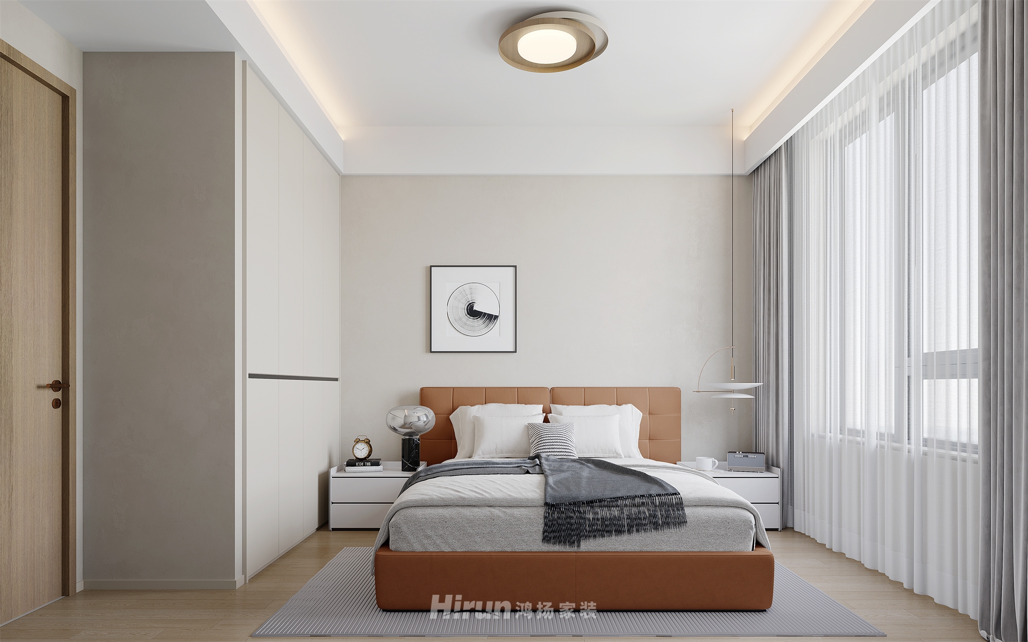 旭輝國際新城139㎡雅致現代四居室 裝修案例效果圖-2