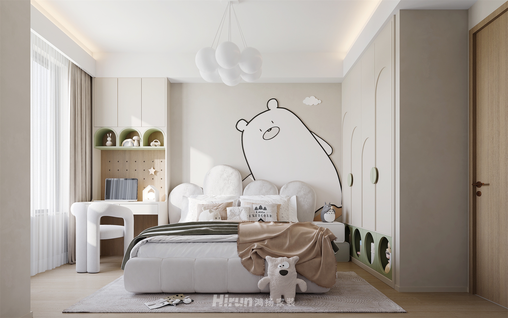 旭輝國際新城139㎡雅致現代四居室 裝修案例效果圖-4