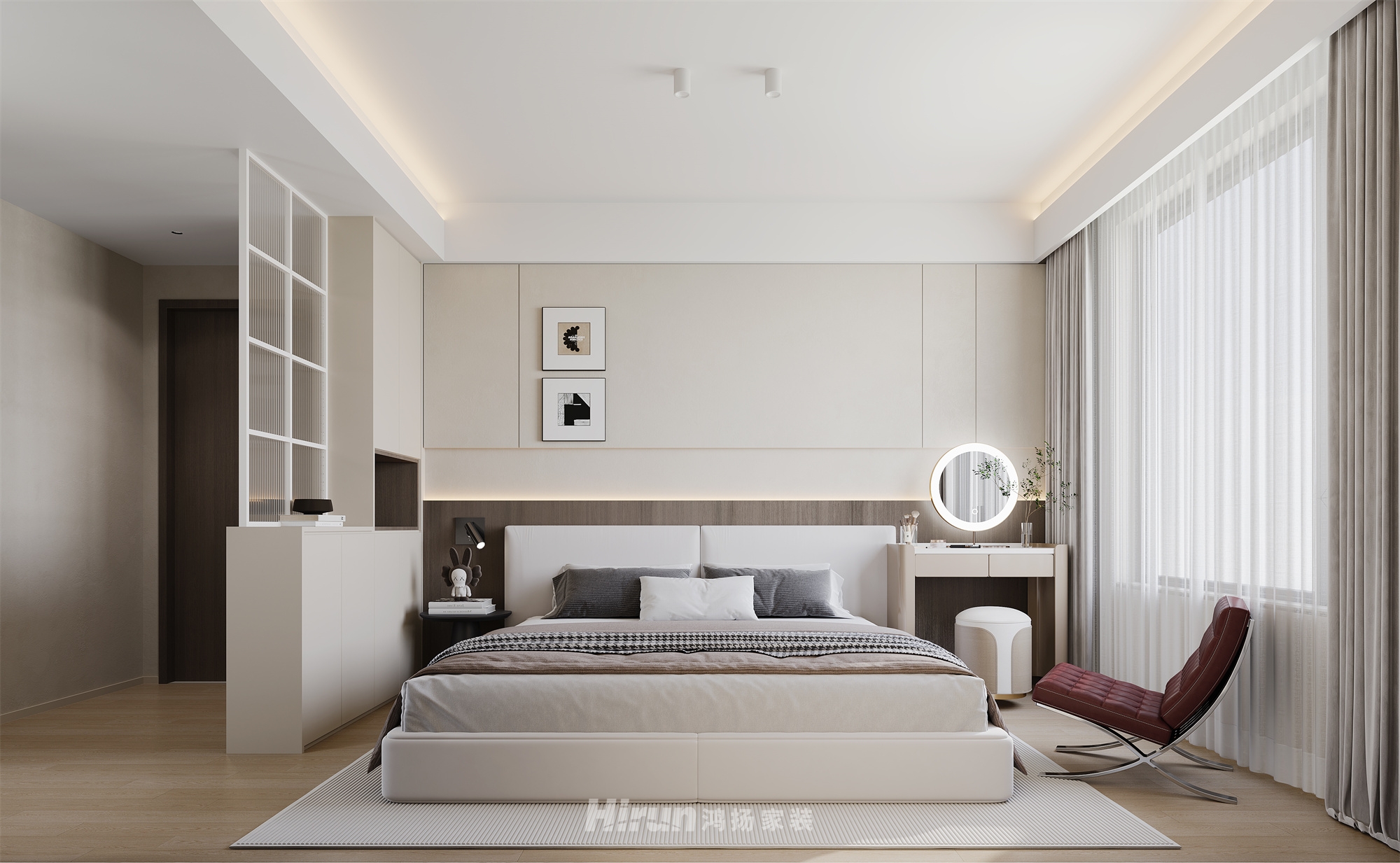 旭輝國際新城139㎡雅致現代四居室 裝修案例效果圖-3