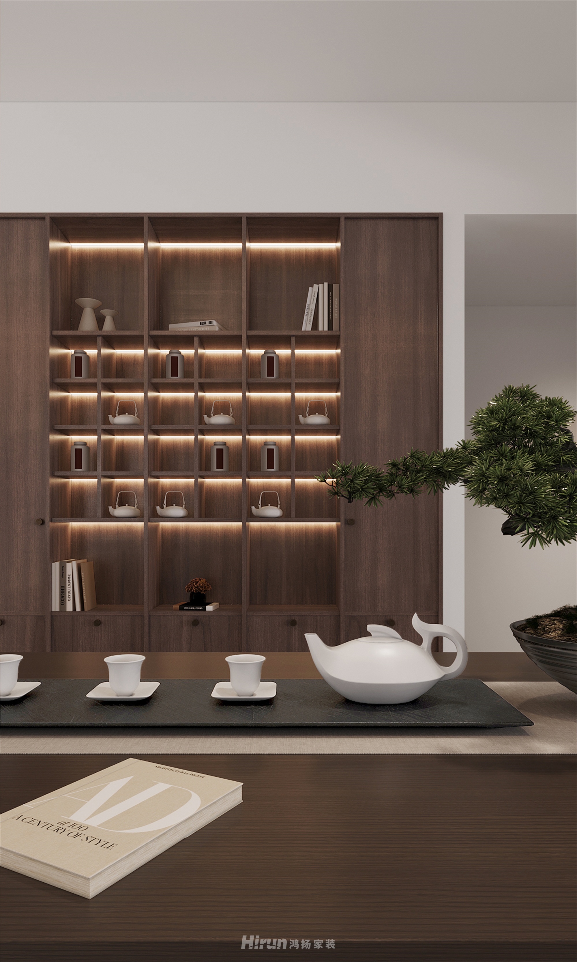 匯景甲三號院180㎡意境東方四居室 裝修案例效果圖-10