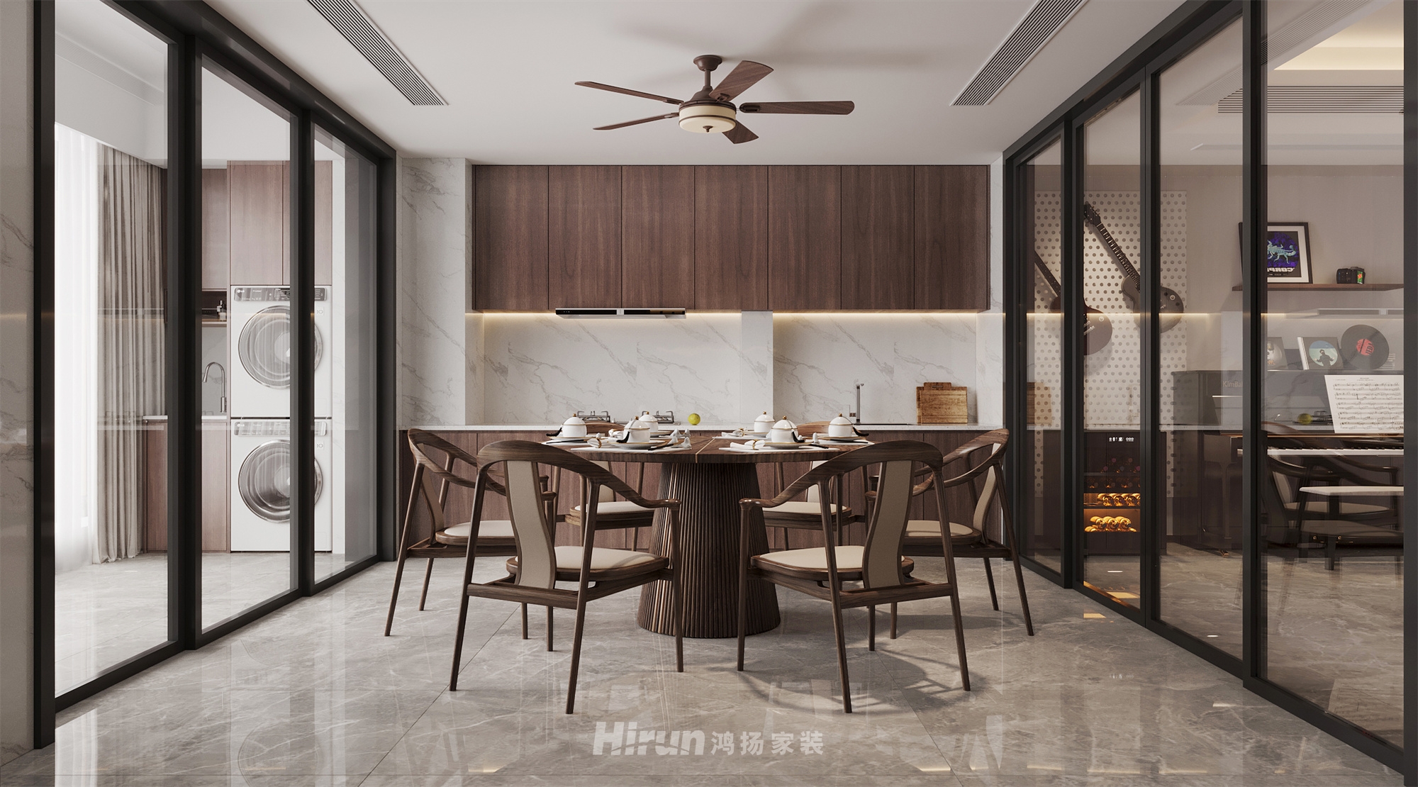 匯景甲三號院180㎡意境東方四居室 裝修案例效果圖-7