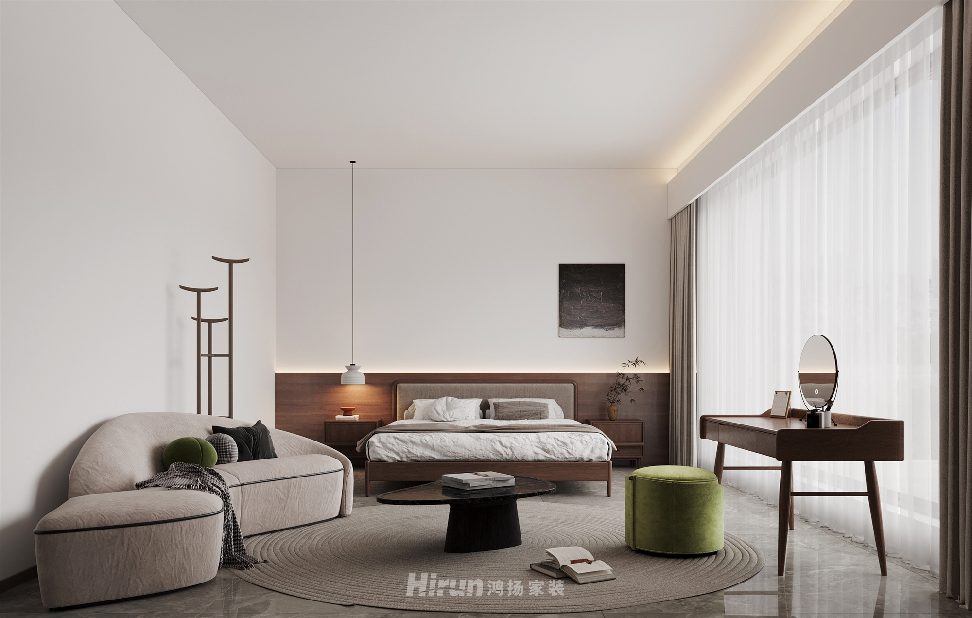 匯景甲三號院180㎡意境東方四居室 裝修案例效果圖-5