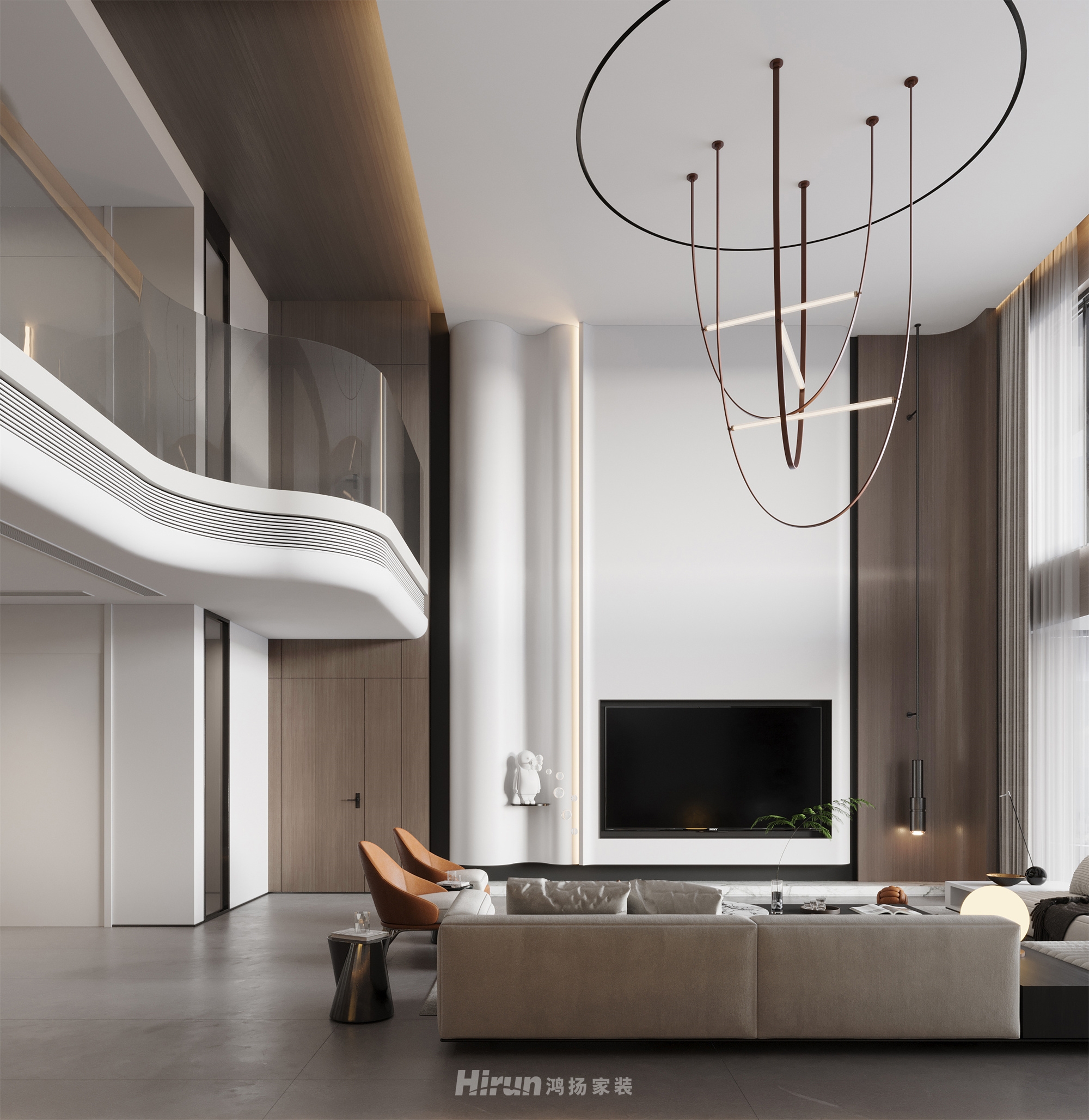 匯景甲三號院500㎡雅致現代復式 裝修案例效果圖-5