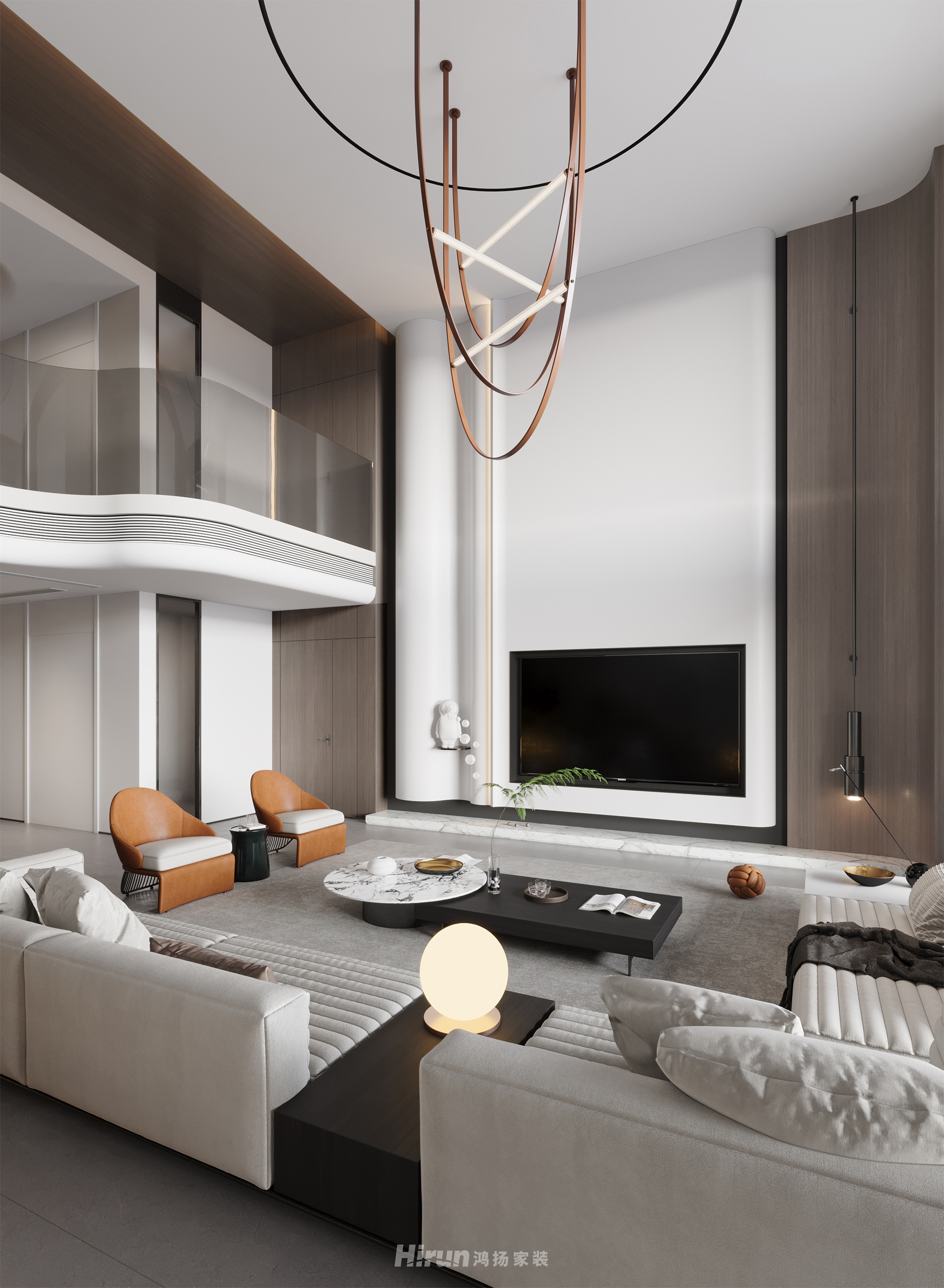 匯景甲三號院500㎡雅致現代復式 裝修案例效果圖-12