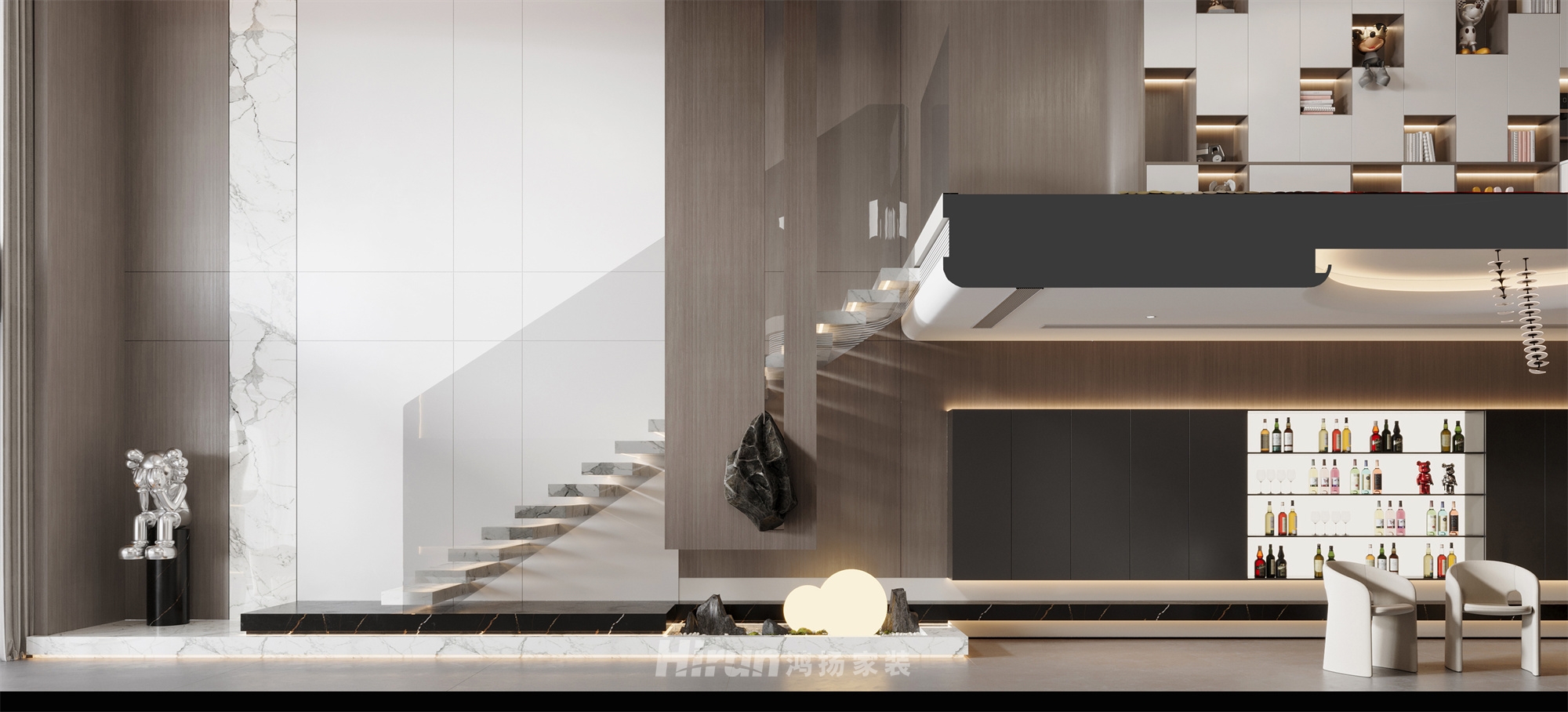 匯景甲三號院500㎡雅致現代復式 裝修案例效果圖-14