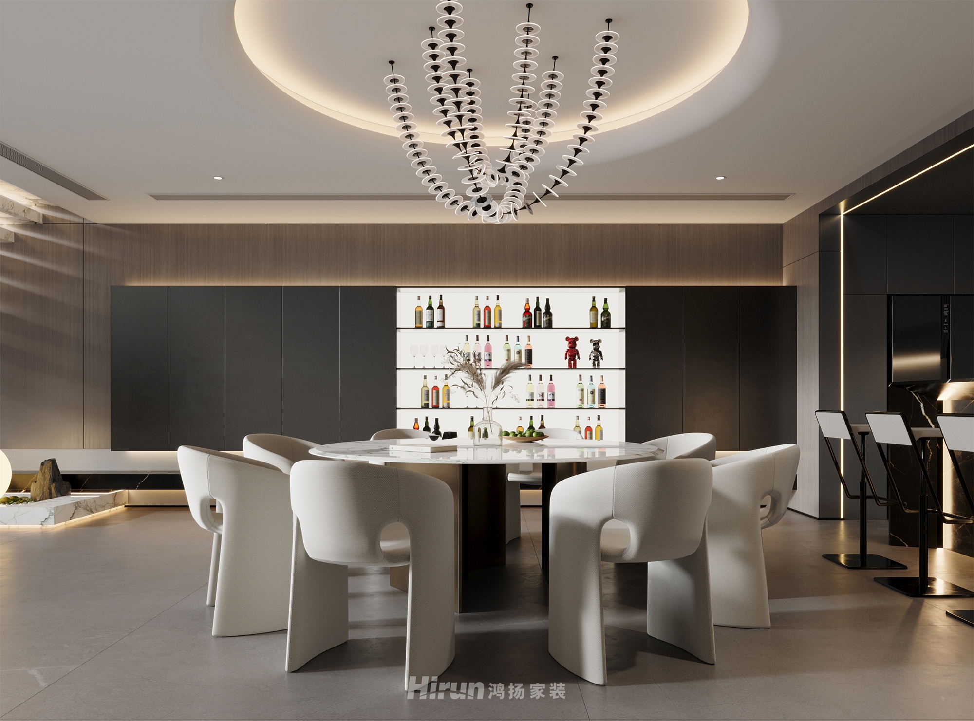 匯景甲三號院500㎡雅致現代復式 裝修案例效果圖-23