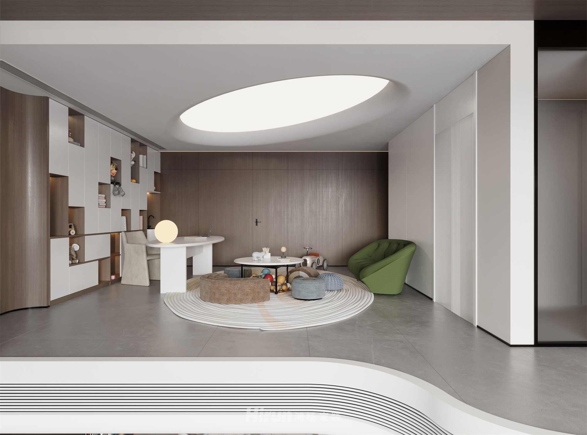 匯景甲三號院500㎡雅致現代復式 裝修案例效果圖-22