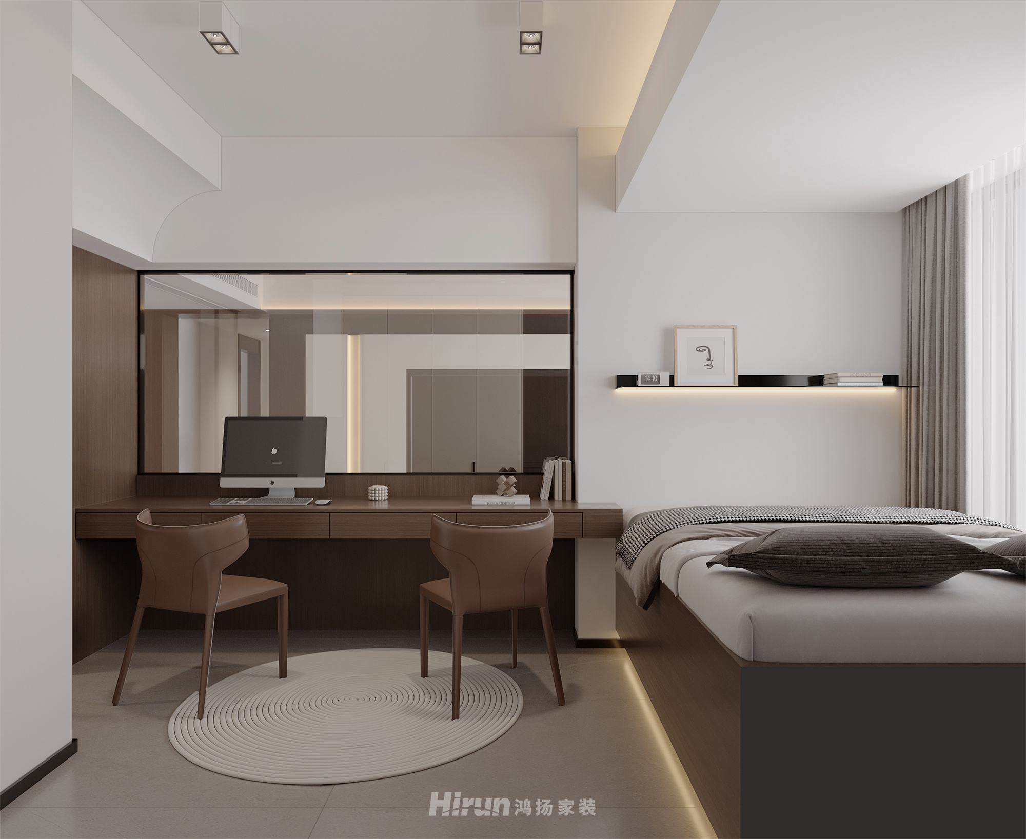 善建人家150㎡雅致現(xiàn)代四居室 裝修案例效果圖-4