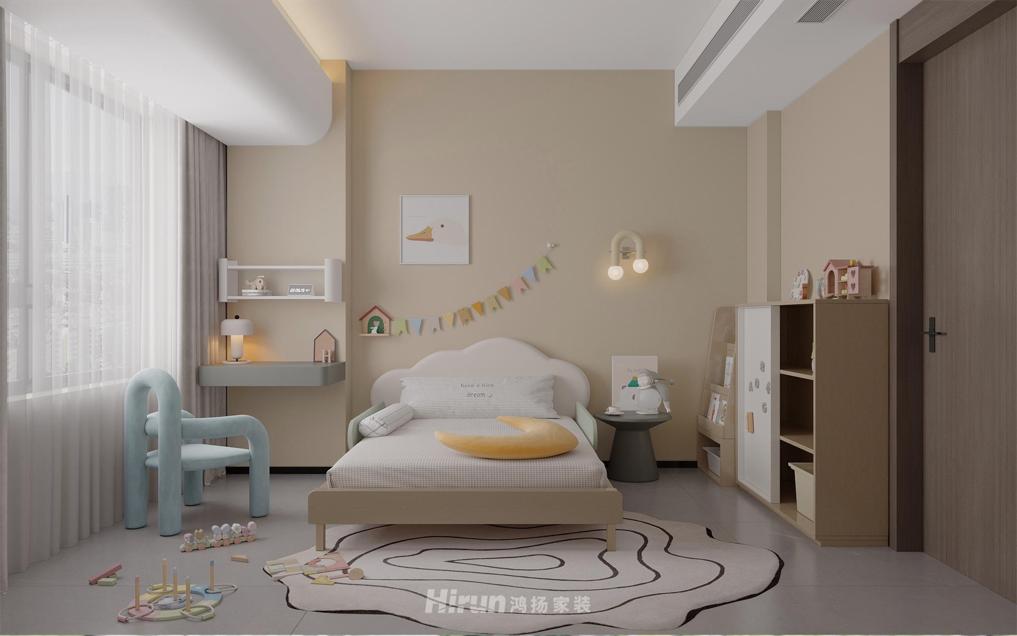 善建人家150㎡雅致現(xiàn)代四居室 裝修案例效果圖-8