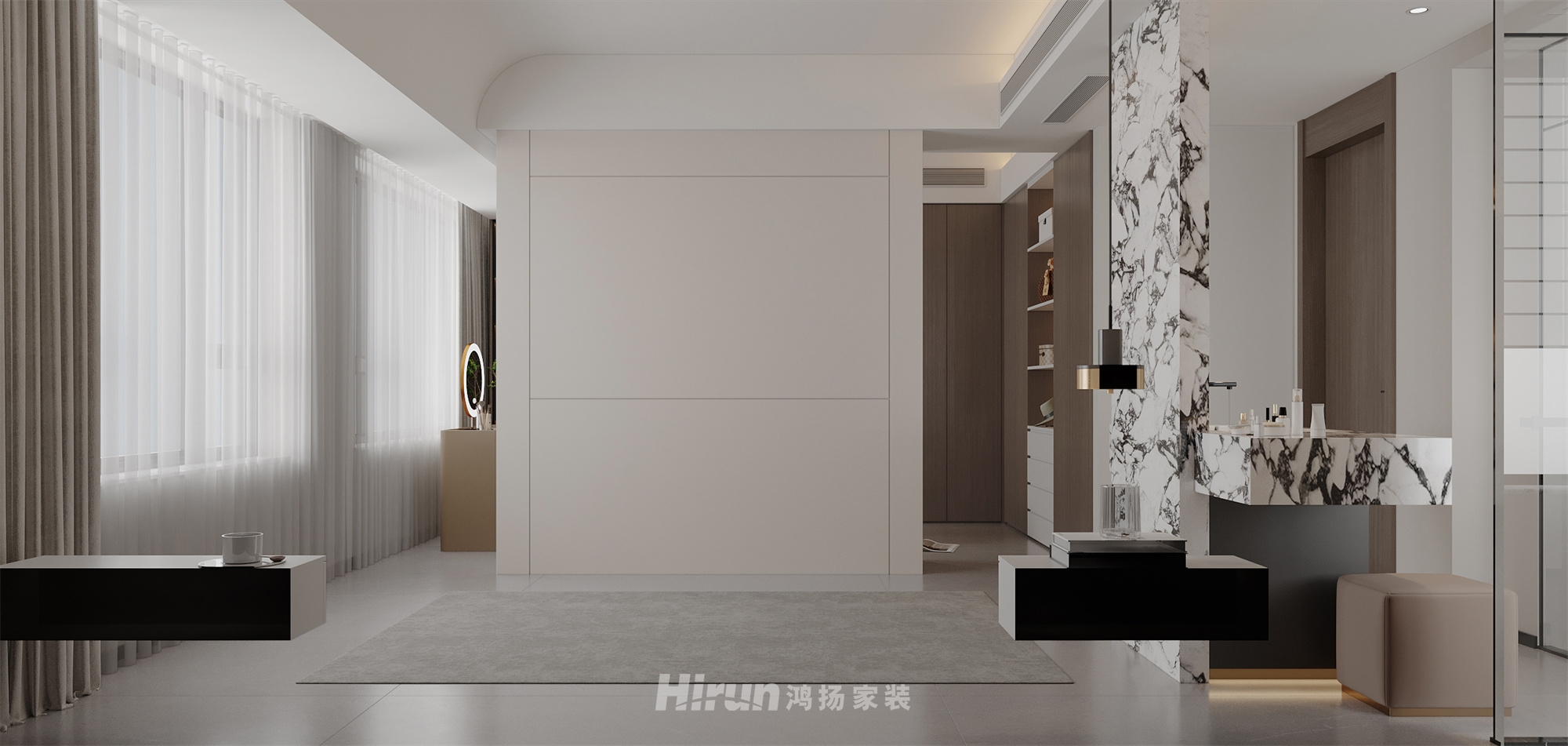 善建人家150㎡雅致現(xiàn)代四居室 裝修案例效果圖-10