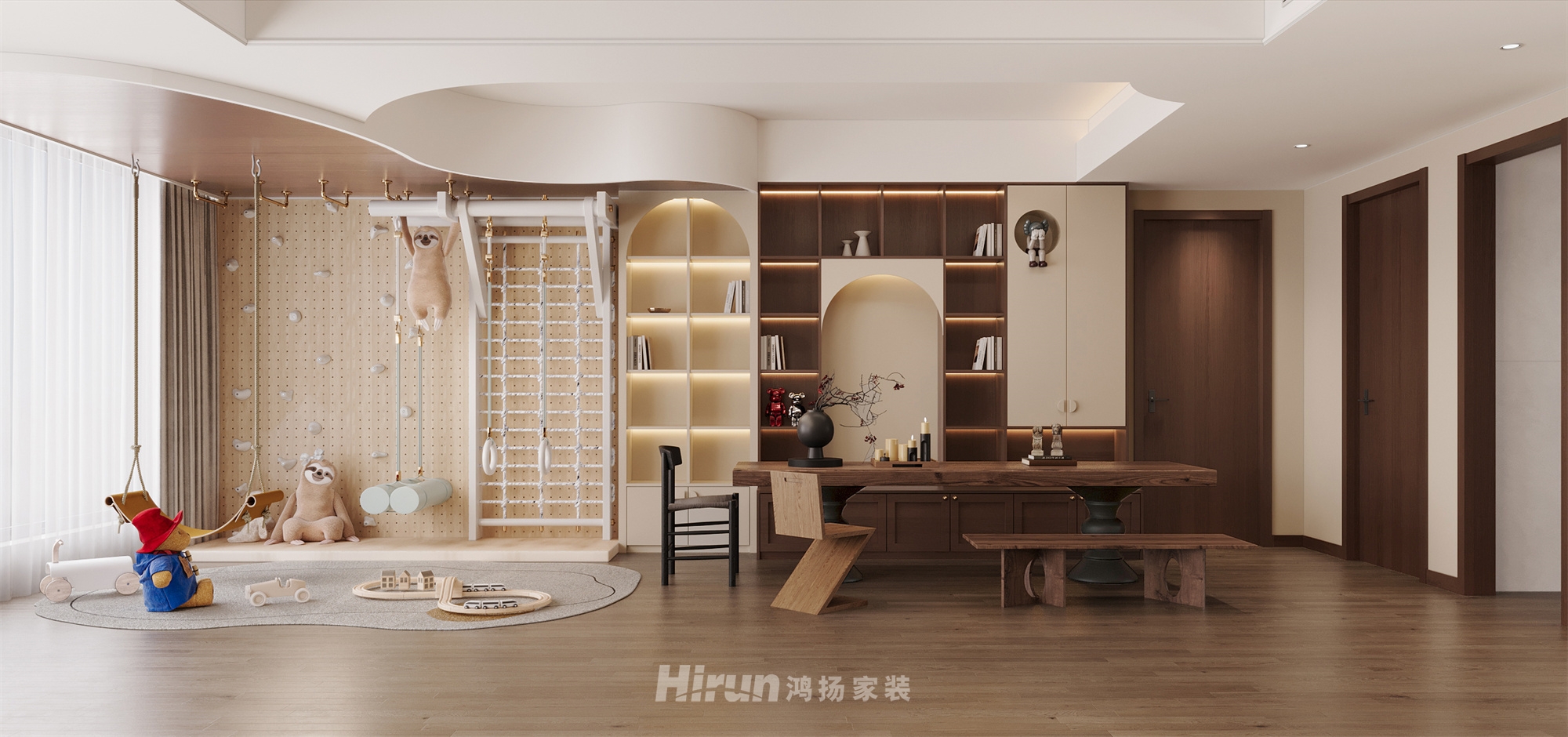 善建人家180㎡復古風潮四居室 裝修案例效果圖-3