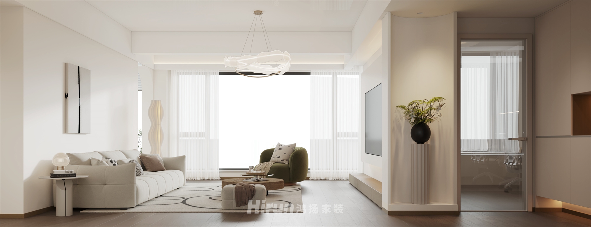 御城金色曉島140㎡優雅繽紛四居室 裝修案例效果圖-2