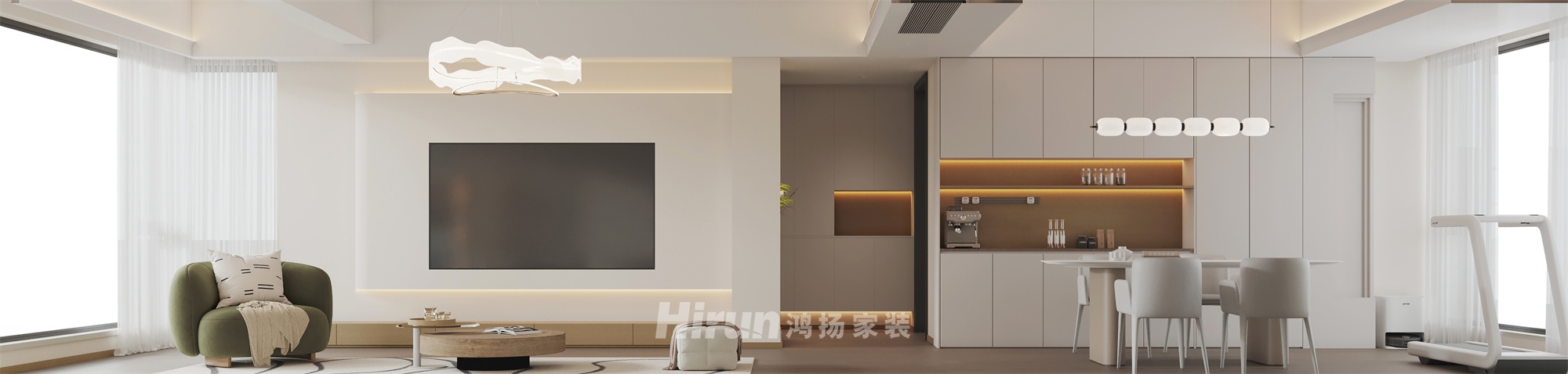 御城金色曉島140㎡優雅繽紛四居室 裝修案例效果圖-1