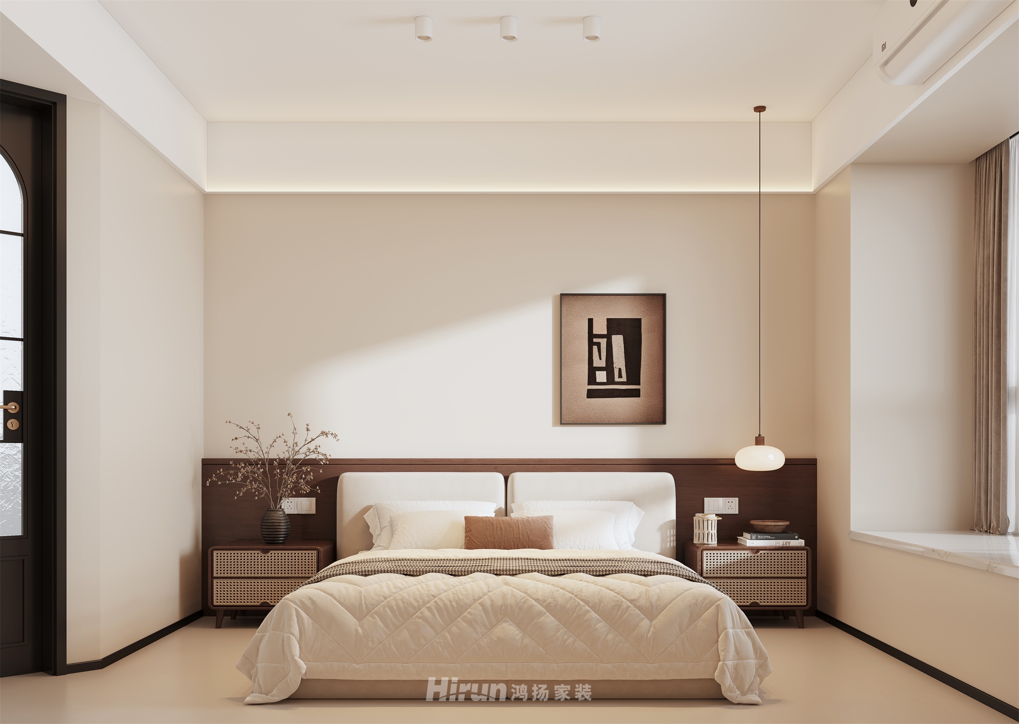 御龍天峰105㎡復古風潮三居室 裝修案例效果圖-1