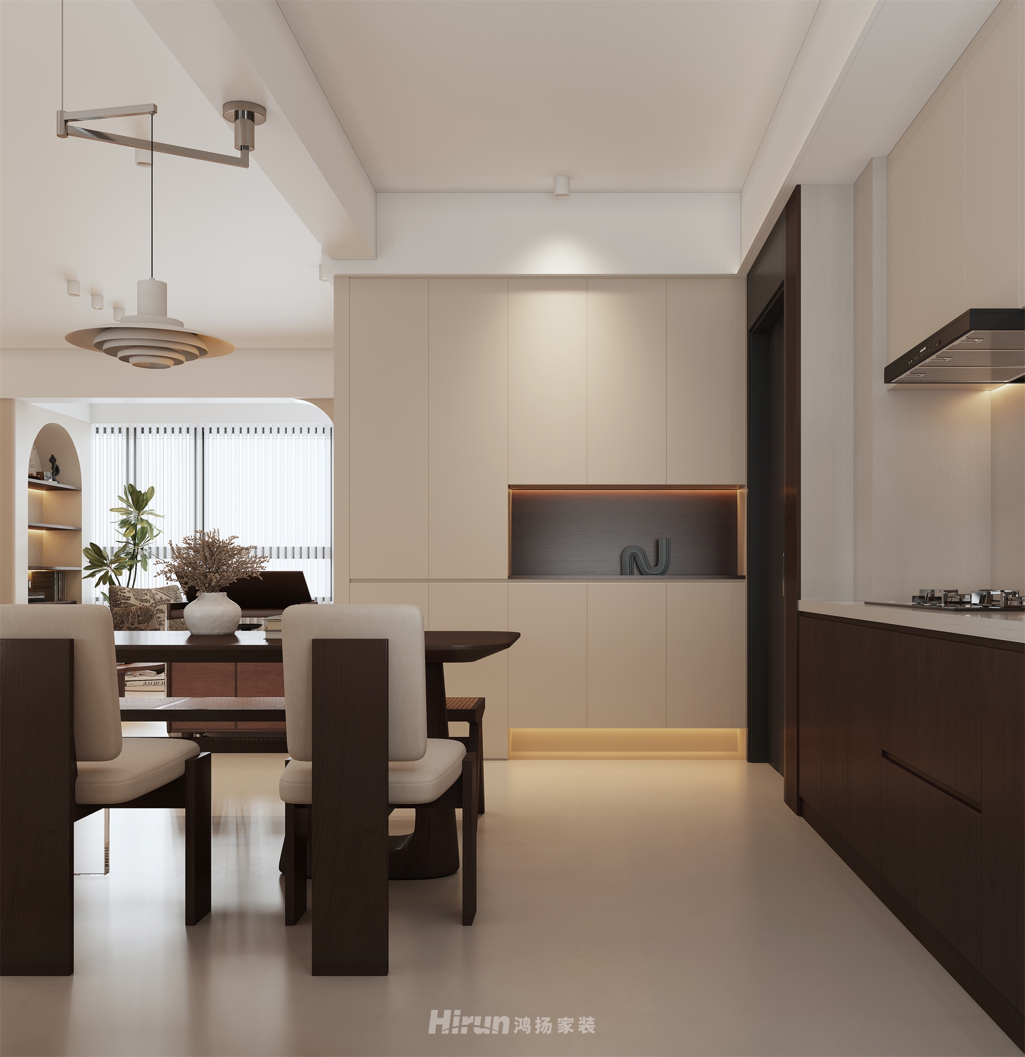 御龍天峰105㎡復古風潮三居室 裝修案例效果圖-3