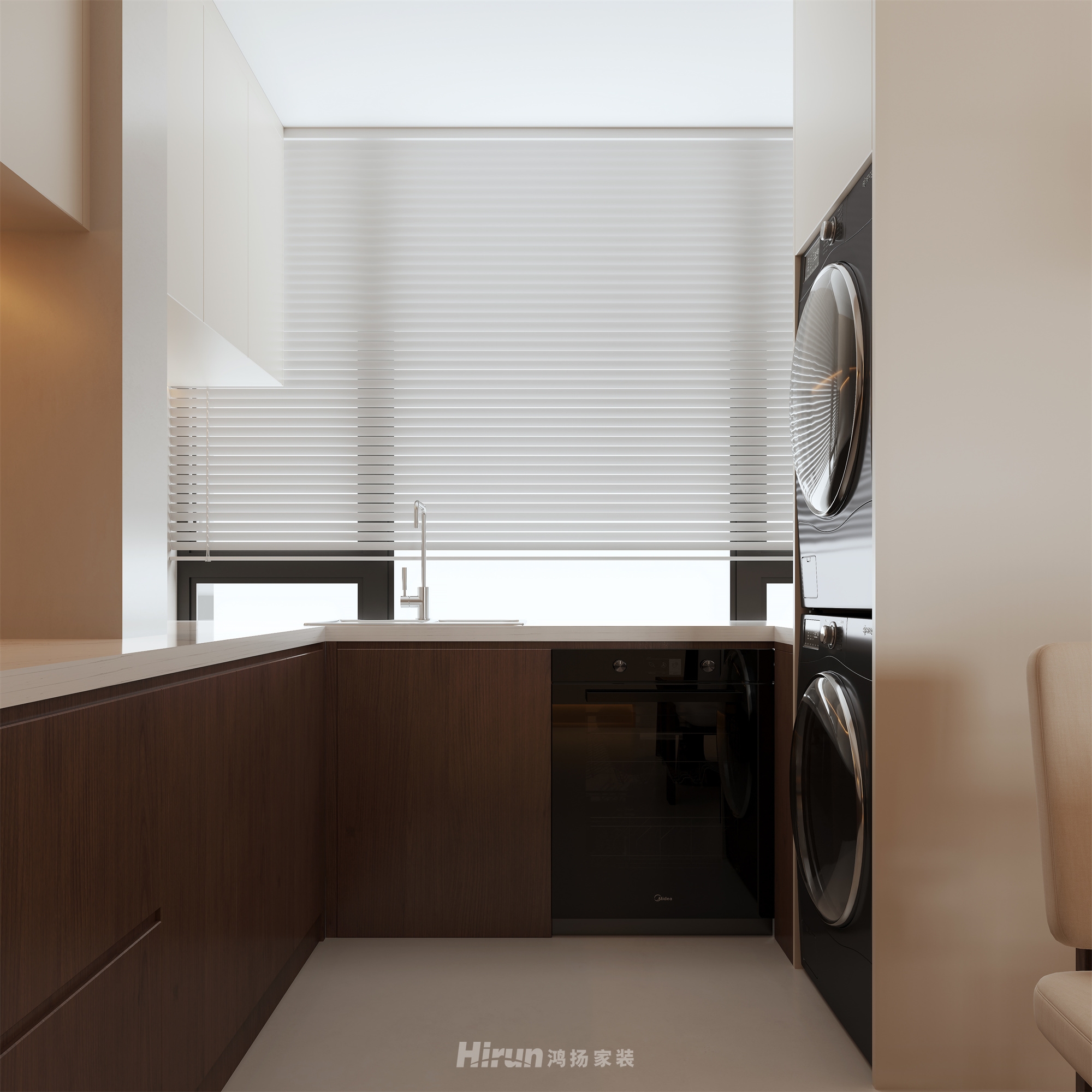 御龍天峰105㎡復古風潮三居室 裝修案例效果圖-5