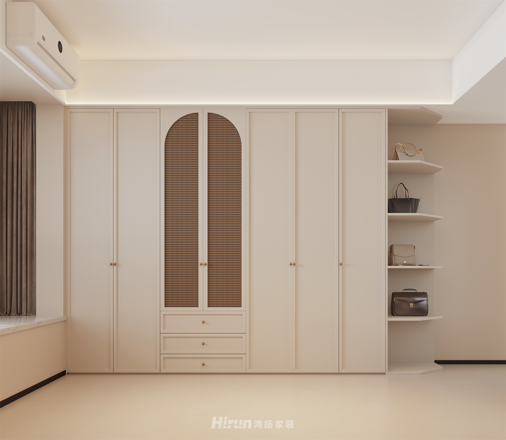 御龍天峰105㎡復古風潮三居室 裝修案例效果圖-7