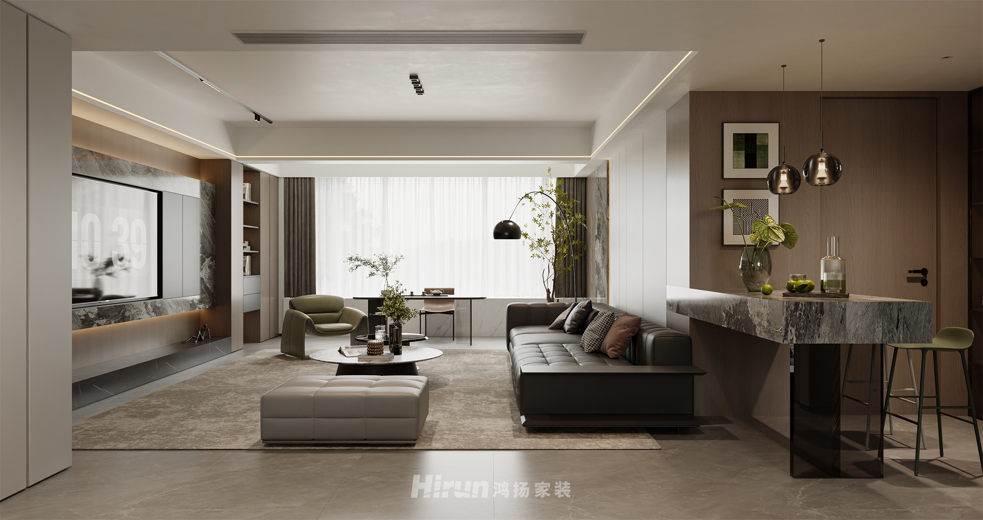 歐洲城180㎡新裝飾主義大平層 裝修案例效果圖-2