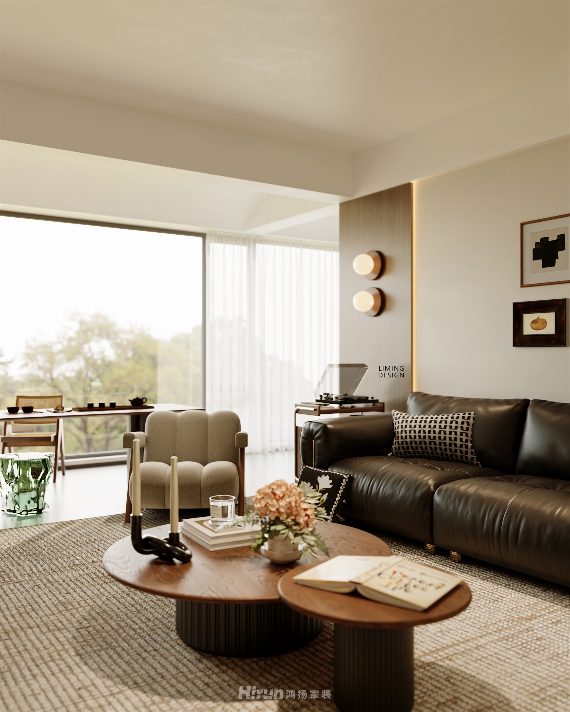 湘府和園200㎡復古風潮大平層 裝修案例效果圖-5