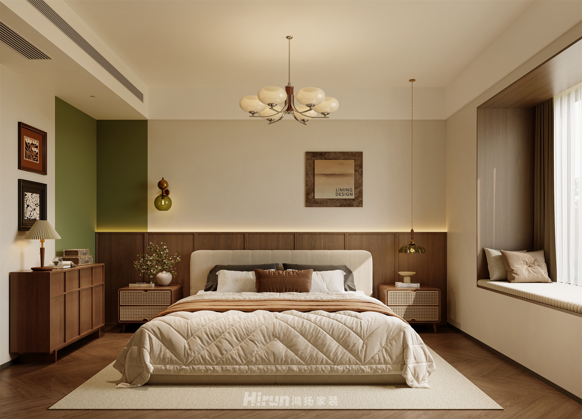 湘府和園200㎡復古風潮大平層 裝修案例效果圖-10