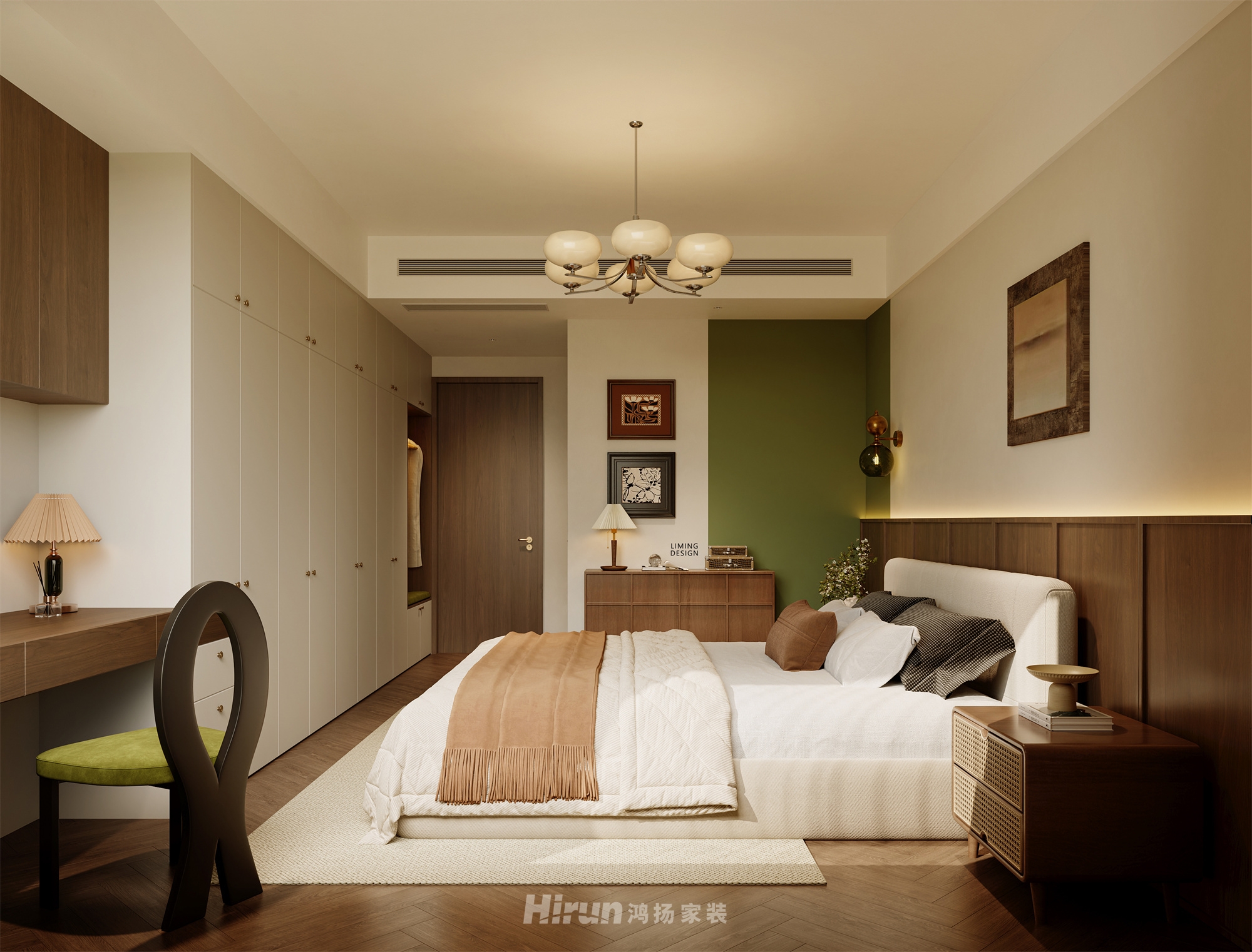 湘府和園200㎡復古風潮大平層 裝修案例效果圖-8