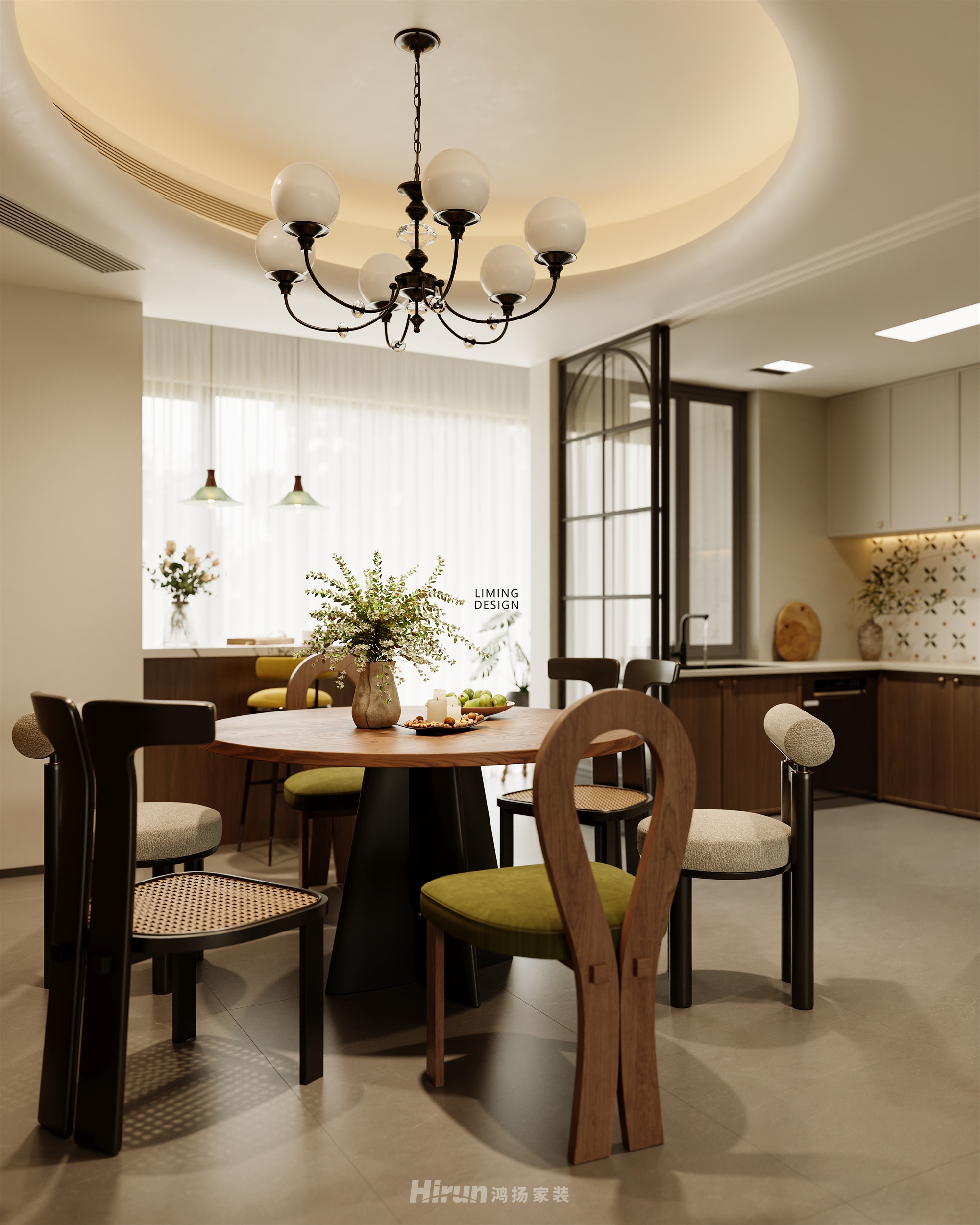 湘府和園200㎡復古風潮大平層 裝修案例效果圖-15