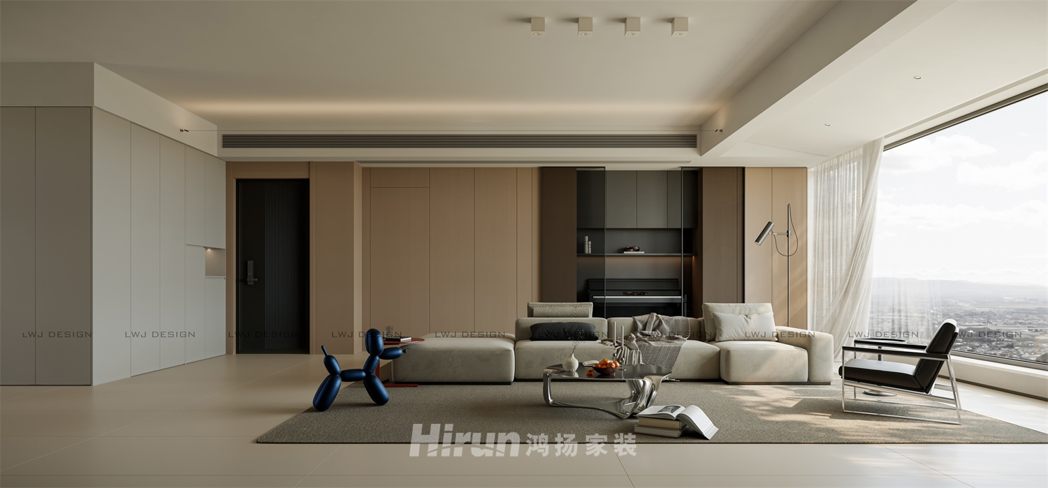 中建鈺山湖183㎡雅致現(xiàn)代四居室 裝修案例效果圖-3