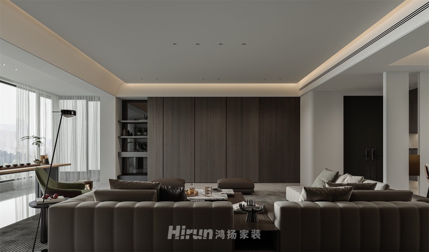 萬科臻灣匯208㎡雅致現(xiàn)代大平層 裝修案例效果圖-4