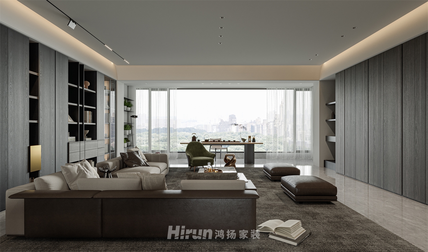 萬科臻灣匯208㎡雅致現(xiàn)代大平層 裝修案例效果圖-1