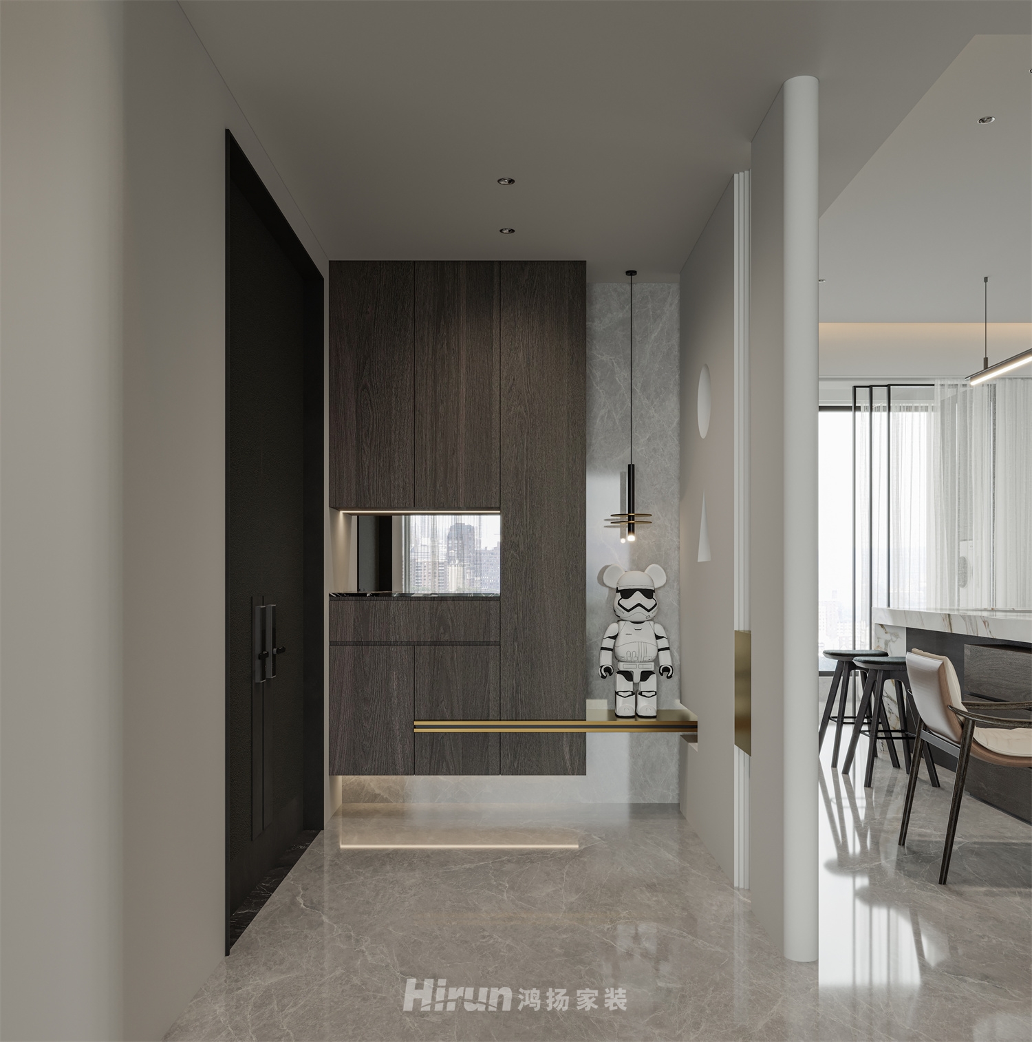 萬科臻灣匯208㎡雅致現(xiàn)代大平層 裝修案例效果圖-2