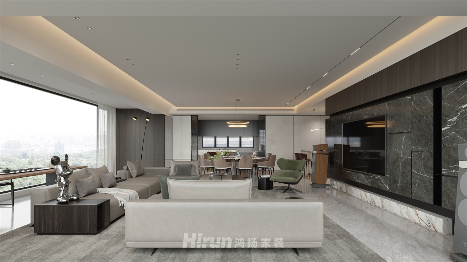 建發養云248㎡雅致現代大平層 裝修案例效果圖-5