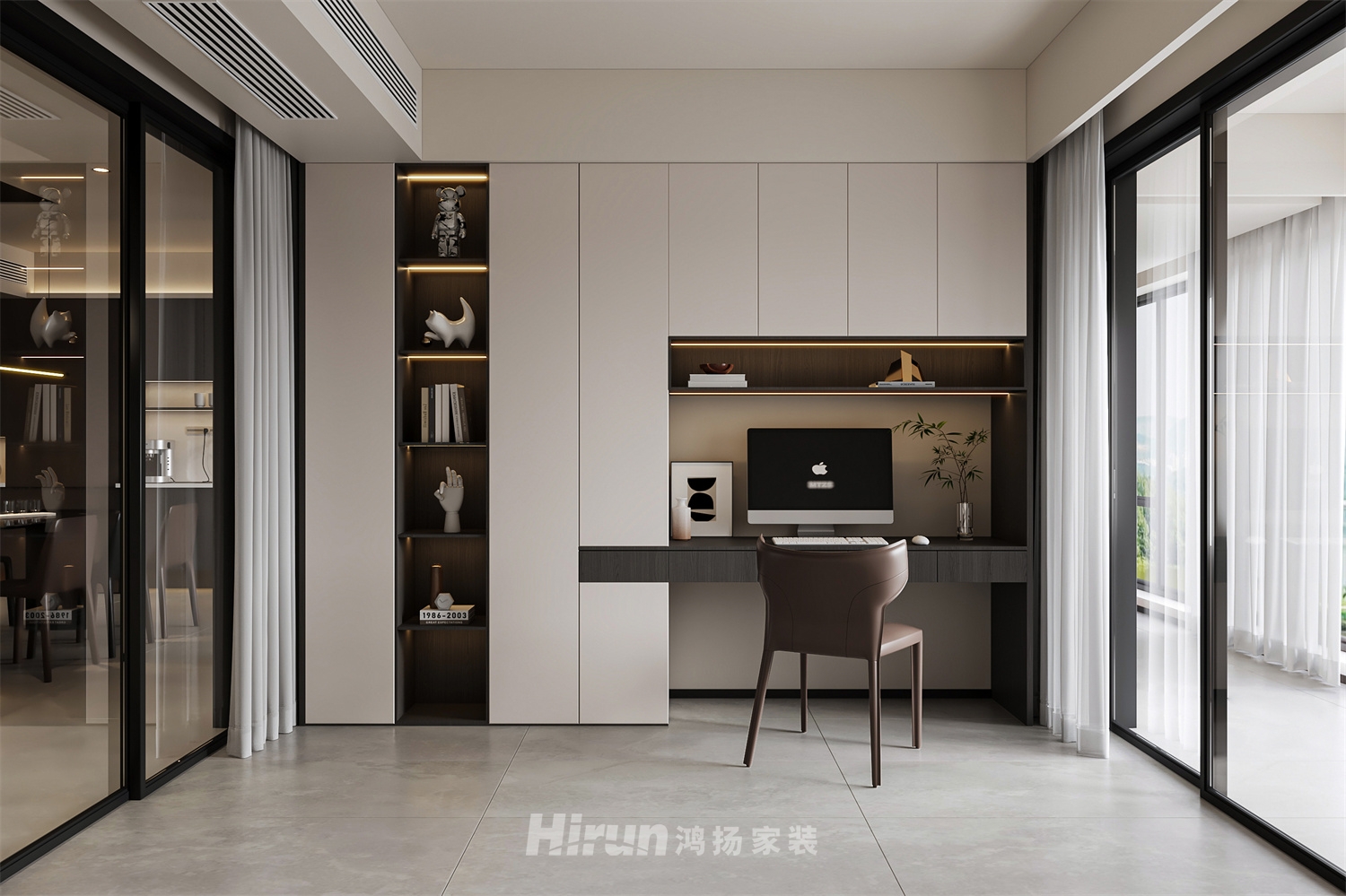 璞悅灣110㎡雅致現代四居室 裝修案例效果圖-3