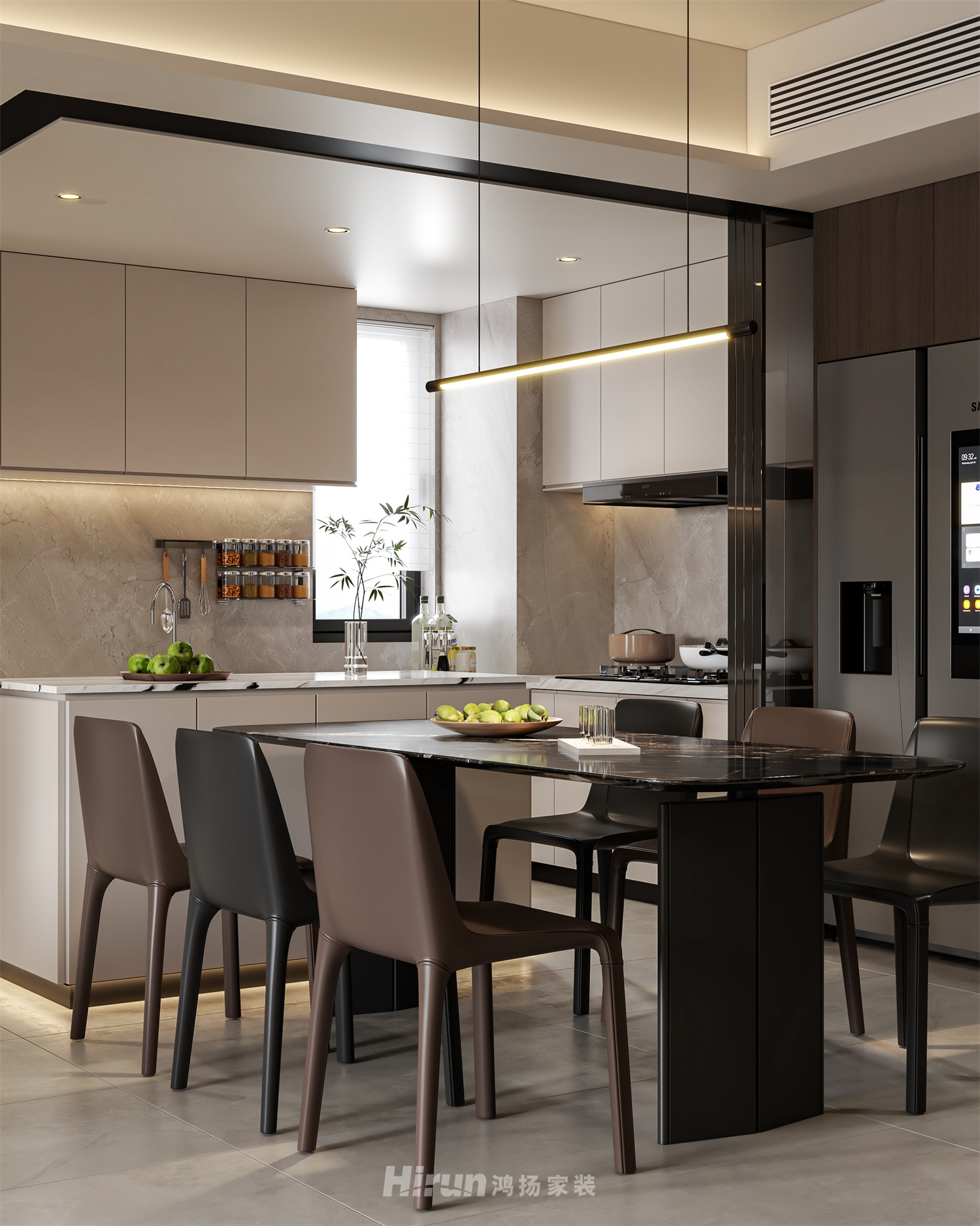 璞悅灣110㎡雅致現代四居室 裝修案例效果圖-5