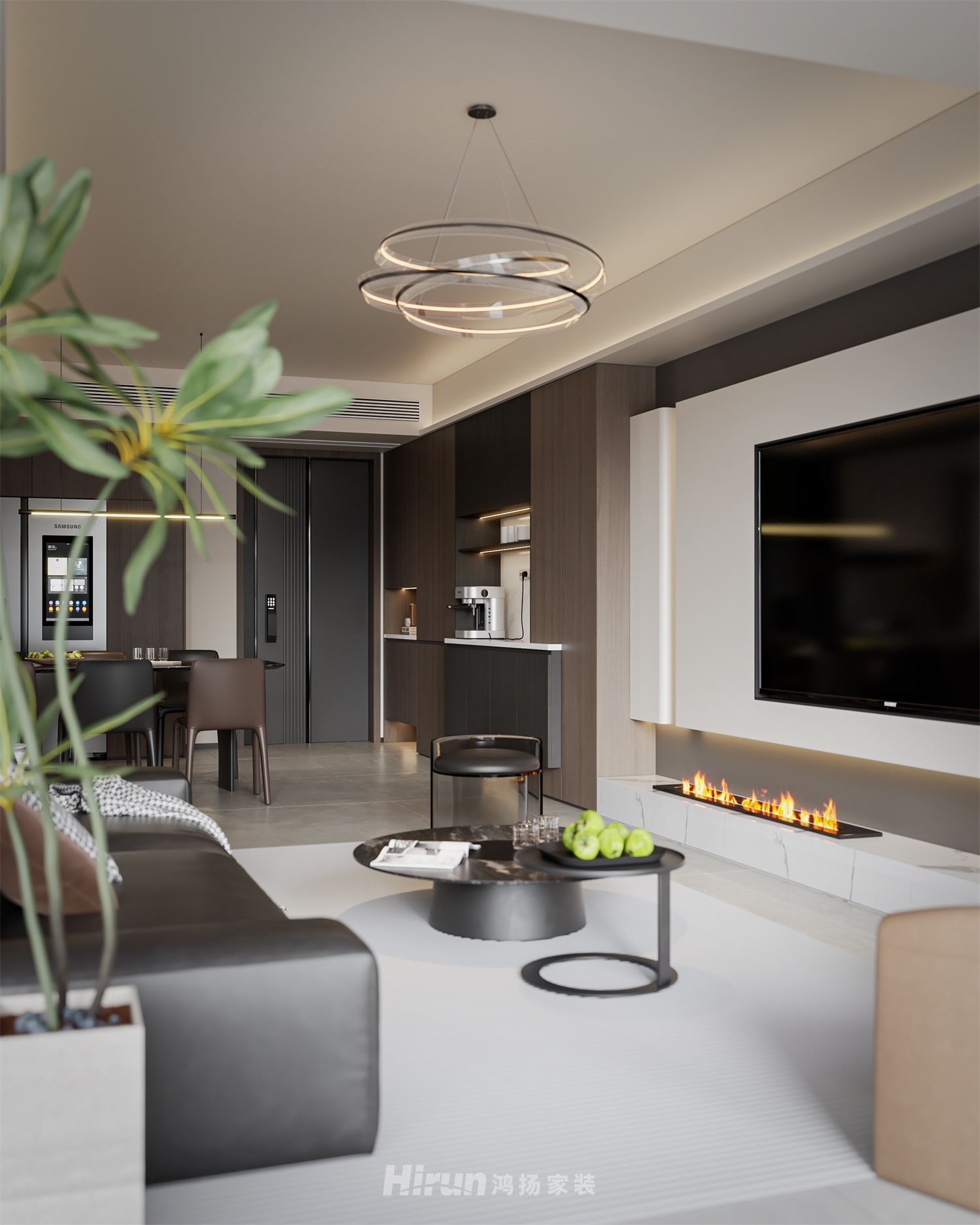 璞悅灣110㎡雅致現代四居室 裝修案例效果圖-4