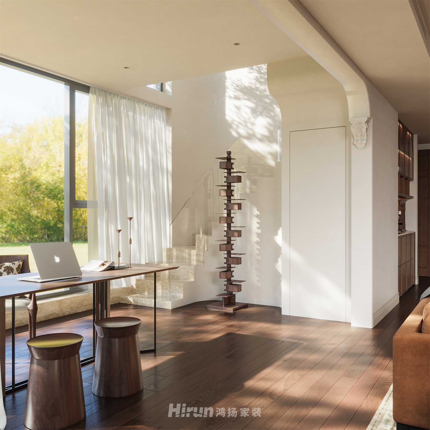 桃李九章172㎡復古風潮四居室 裝修案例效果圖-4